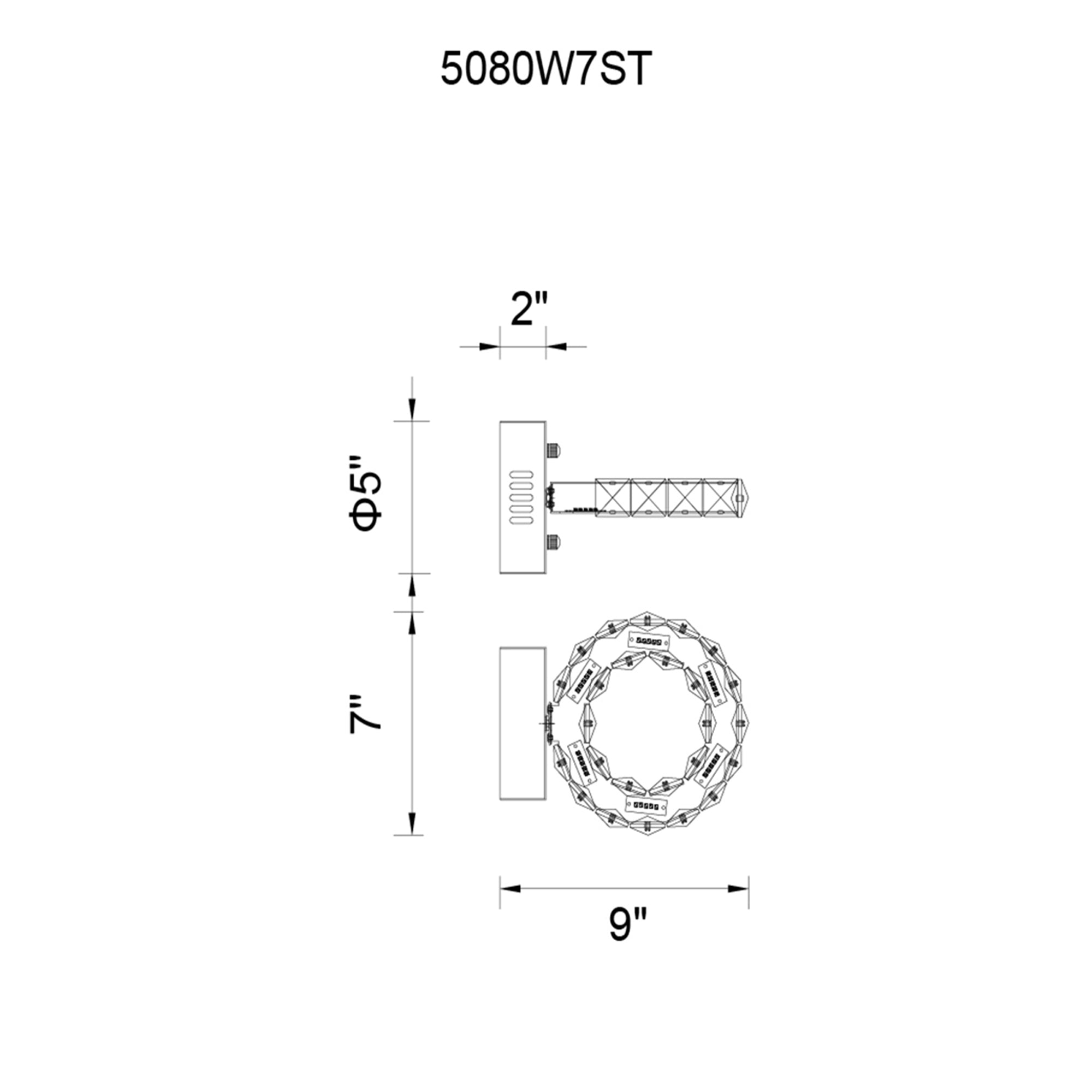 Ring Integrated LED Chrome Wall Sconce - CWI Lighting