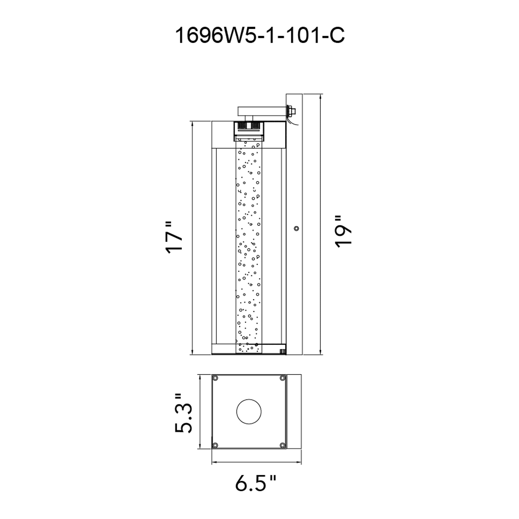 Rochester Integrated LED 19in Black Outdoor Wall Light - CWI Lighting