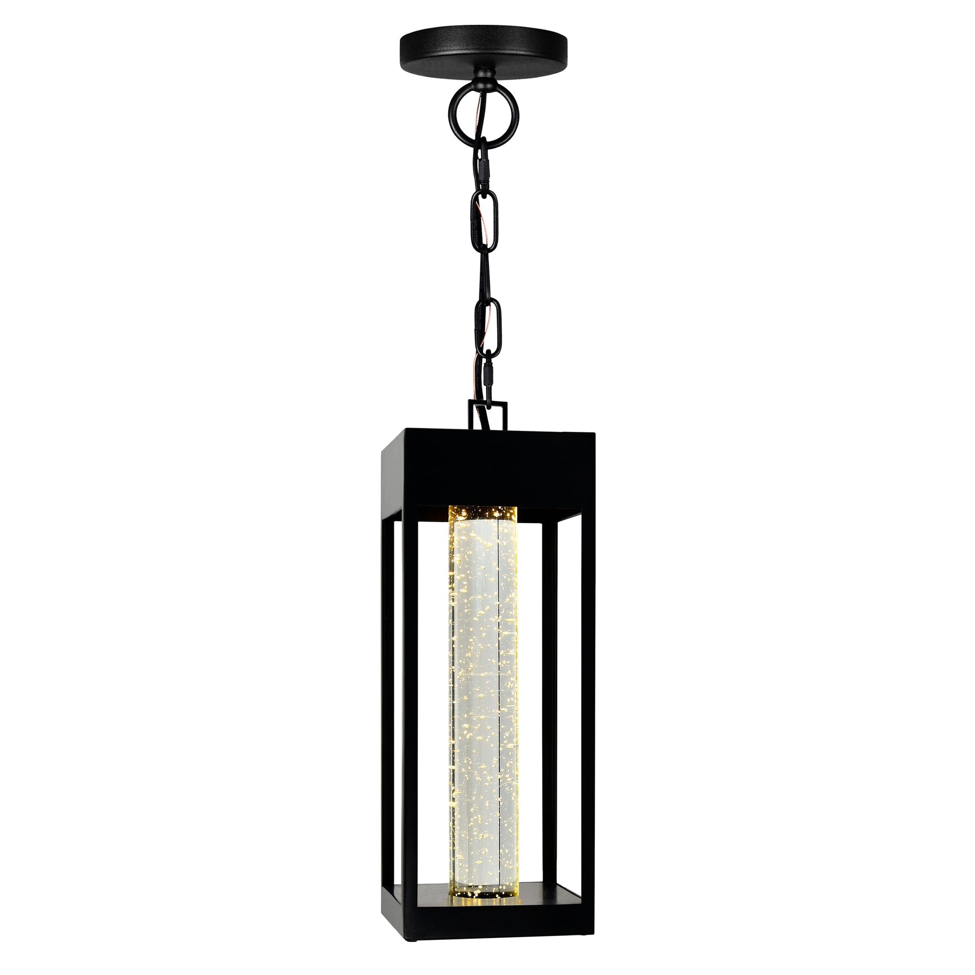 Rochester Integrated LED Black Outdoor Pendant - CWI Lighting