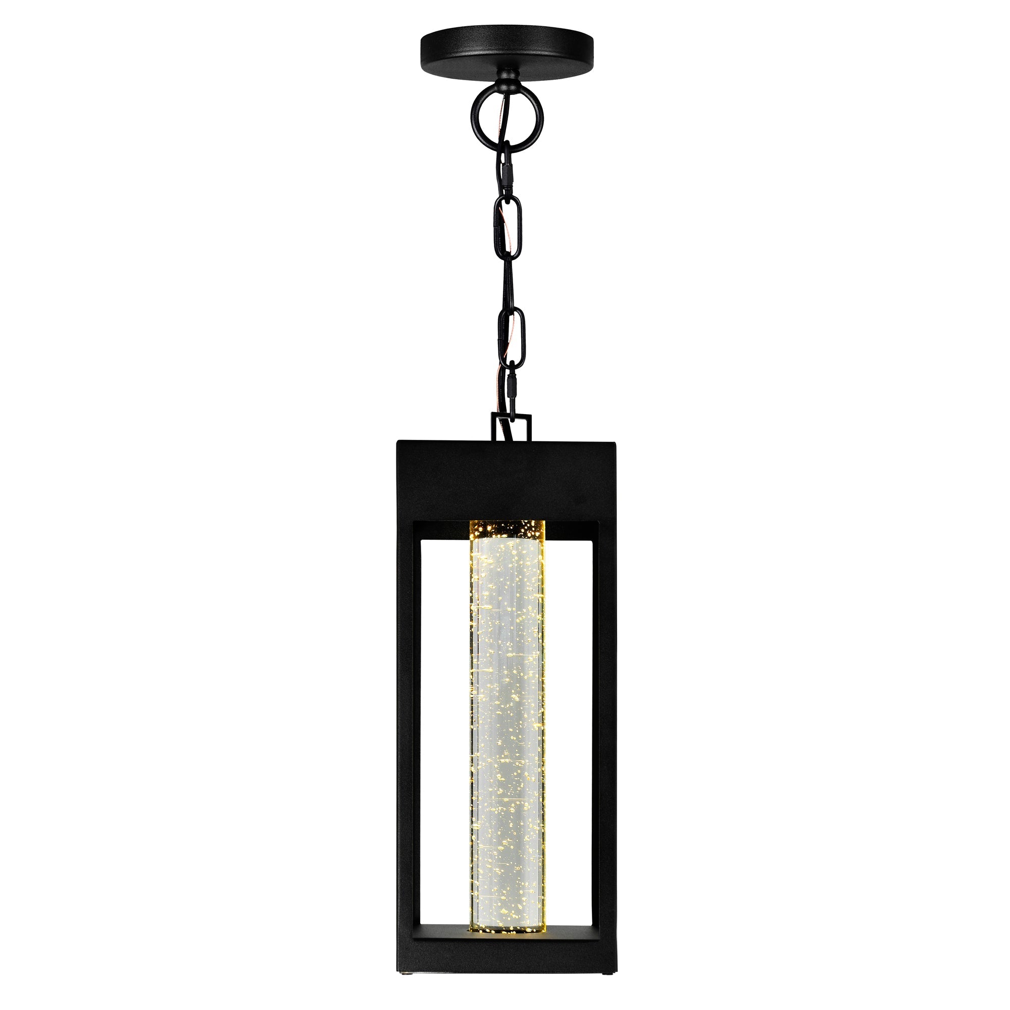 Rochester Integrated LED Black Outdoor Pendant - CWI Lighting