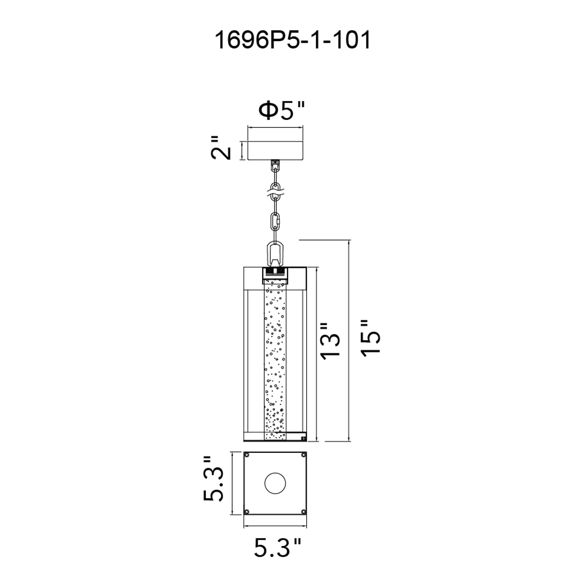 Rochester Integrated LED Black Outdoor Pendant - CWI Lighting