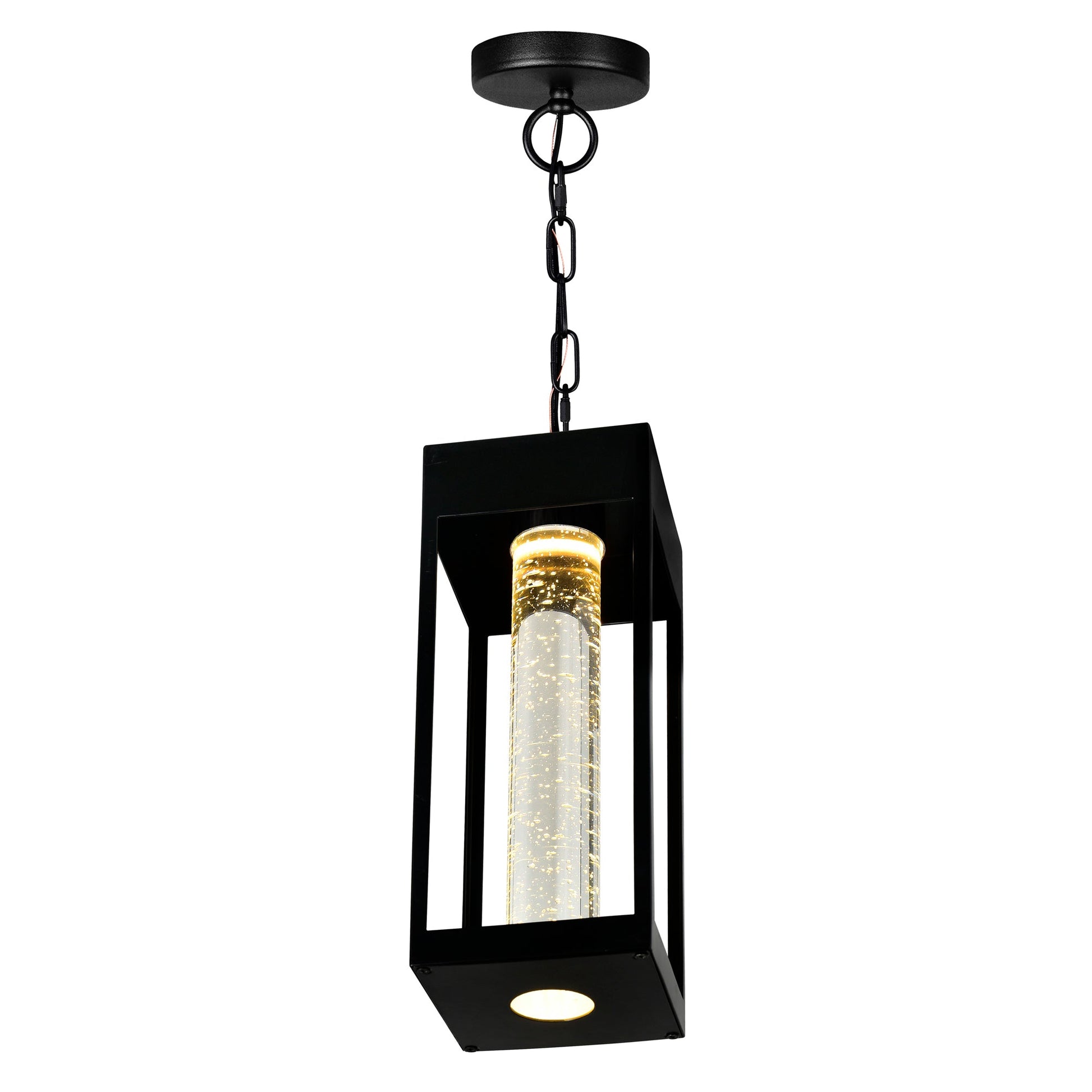 Rochester Integrated LED Black Outdoor Pendant - CWI Lighting