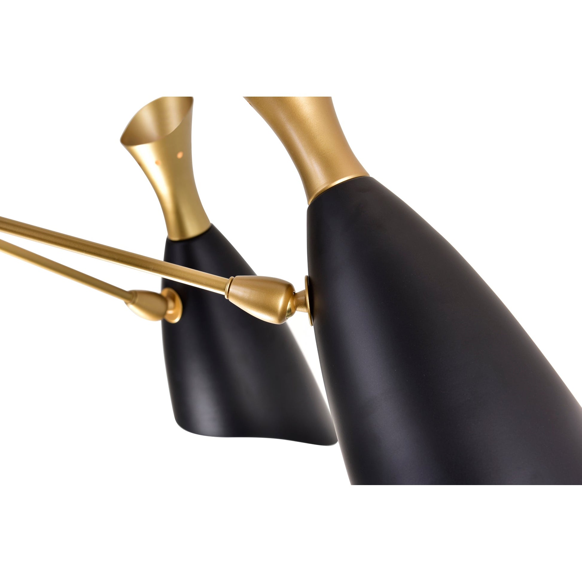 Rolin 12 Light Down Chandelier With Matte Black & Satin Gold Finish - CWI Lighting