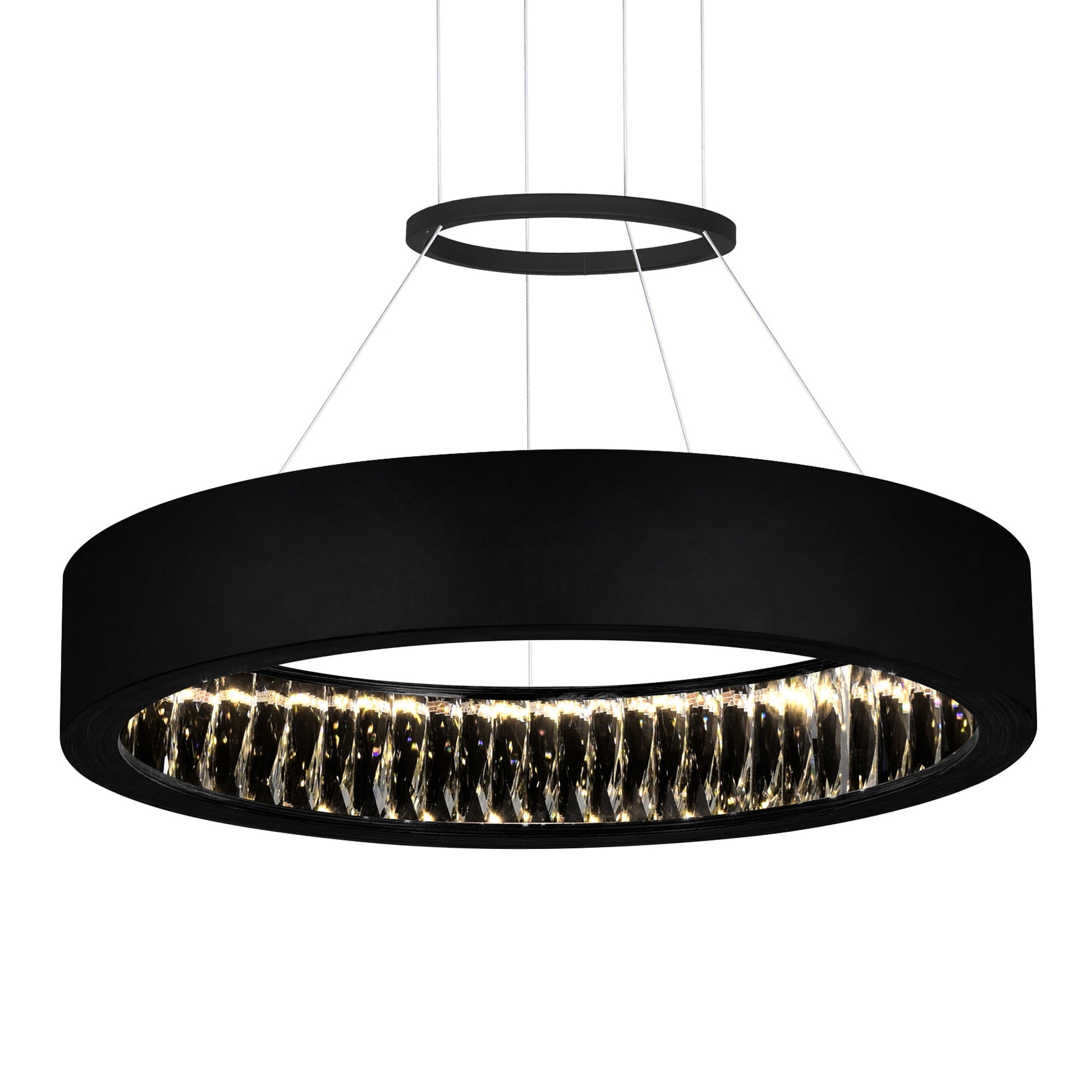 Rosalina Integrated LED 20in Matte Black Chandelier - CWI Lighting