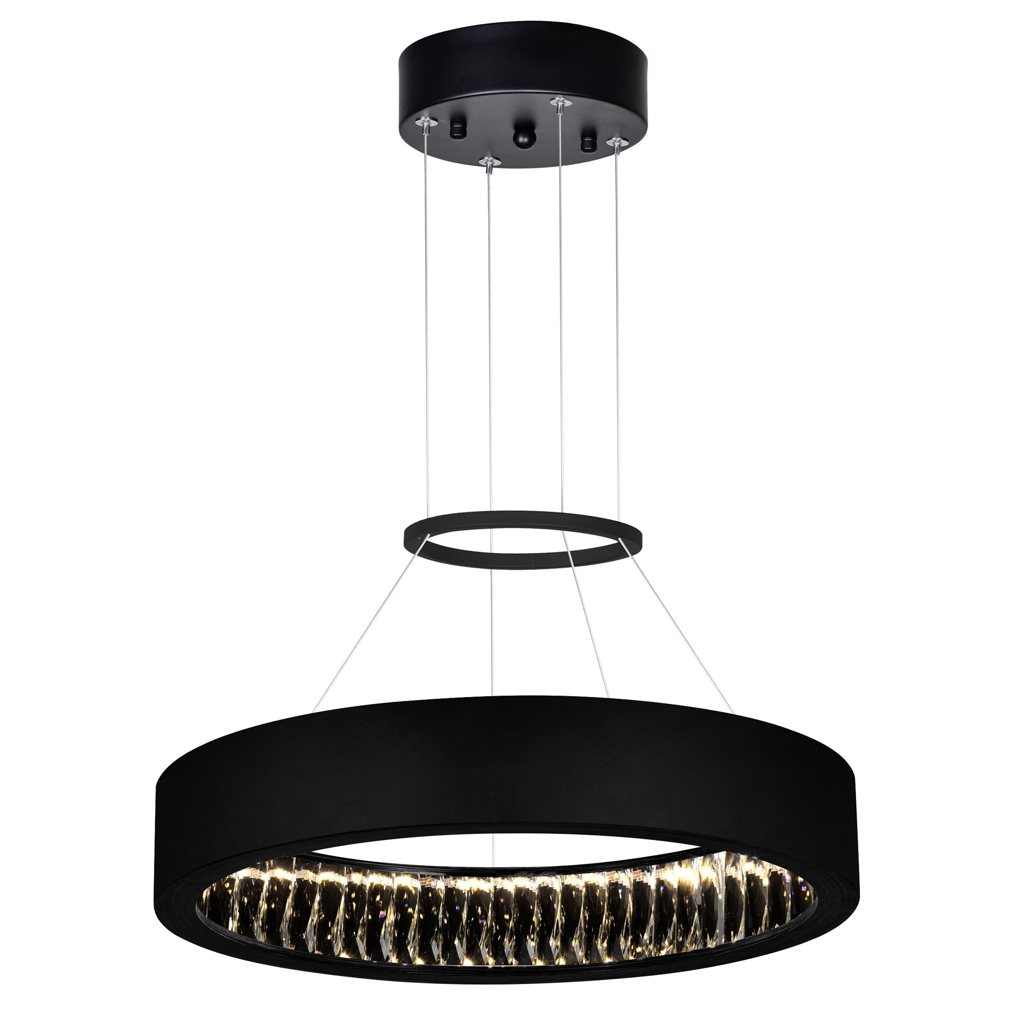 Rosalina Integrated LED 20in Matte Black Chandelier - CWI Lighting