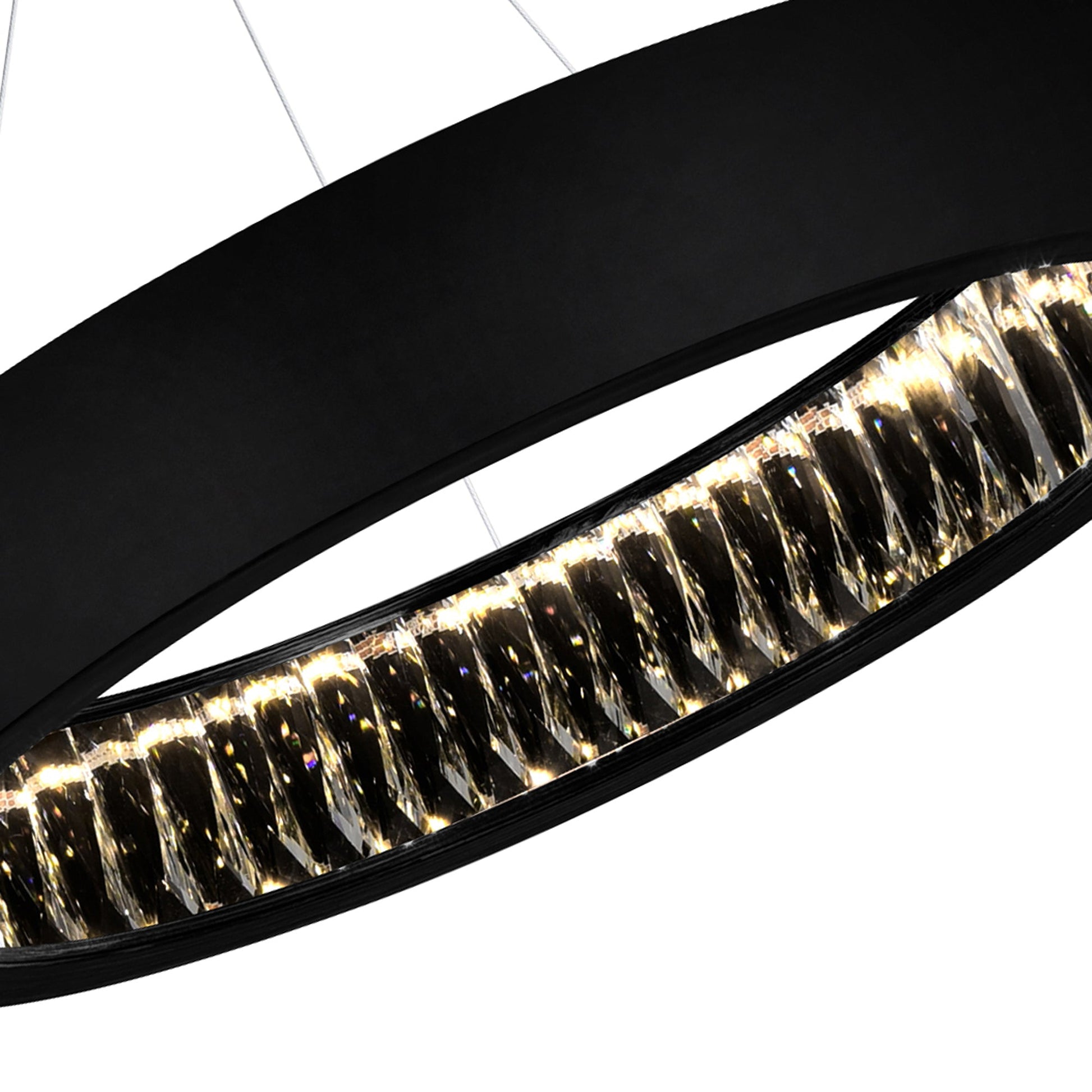 Rosalina Integrated LED 20in Matte Black Chandelier - CWI Lighting