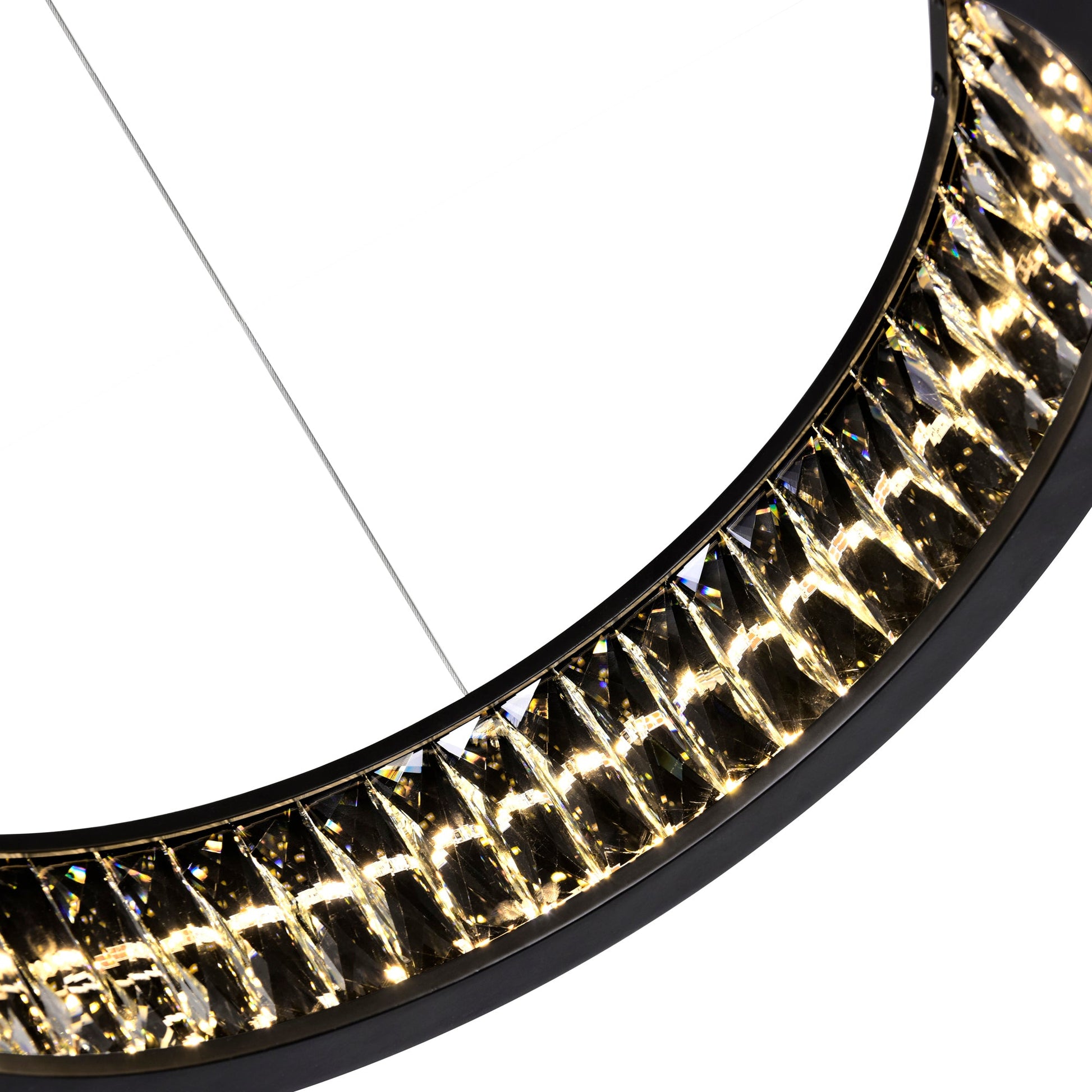 Rosalina Integrated LED 20in Matte Black Chandelier - CWI Lighting