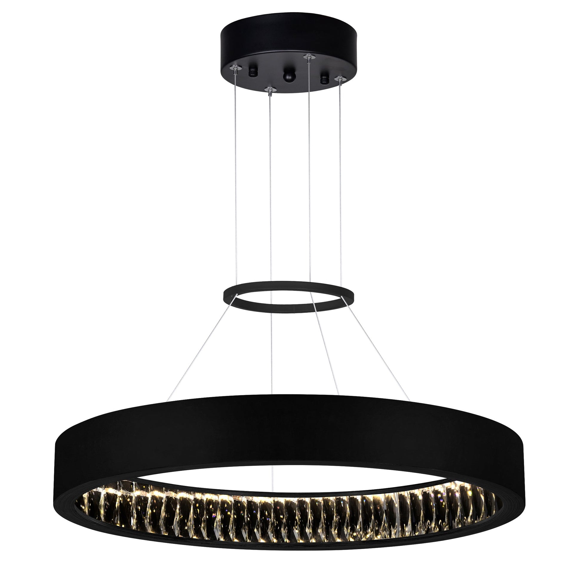 Rosalina Integrated LED 26in Matte Black Chandelier - CWI Lighting
