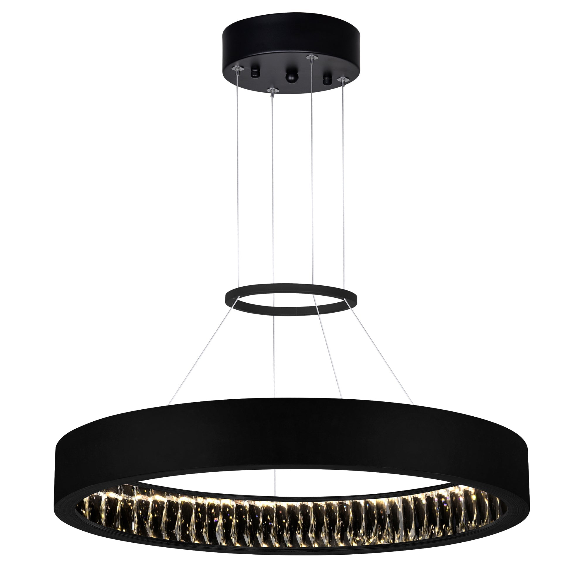 Rosalina Integrated LED 26in Matte Black Chandelier - CWI Lighting