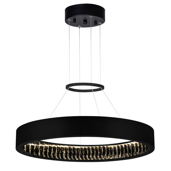 Rosalina Integrated LED 26in Matte Black Chandelier - CWI Lighting