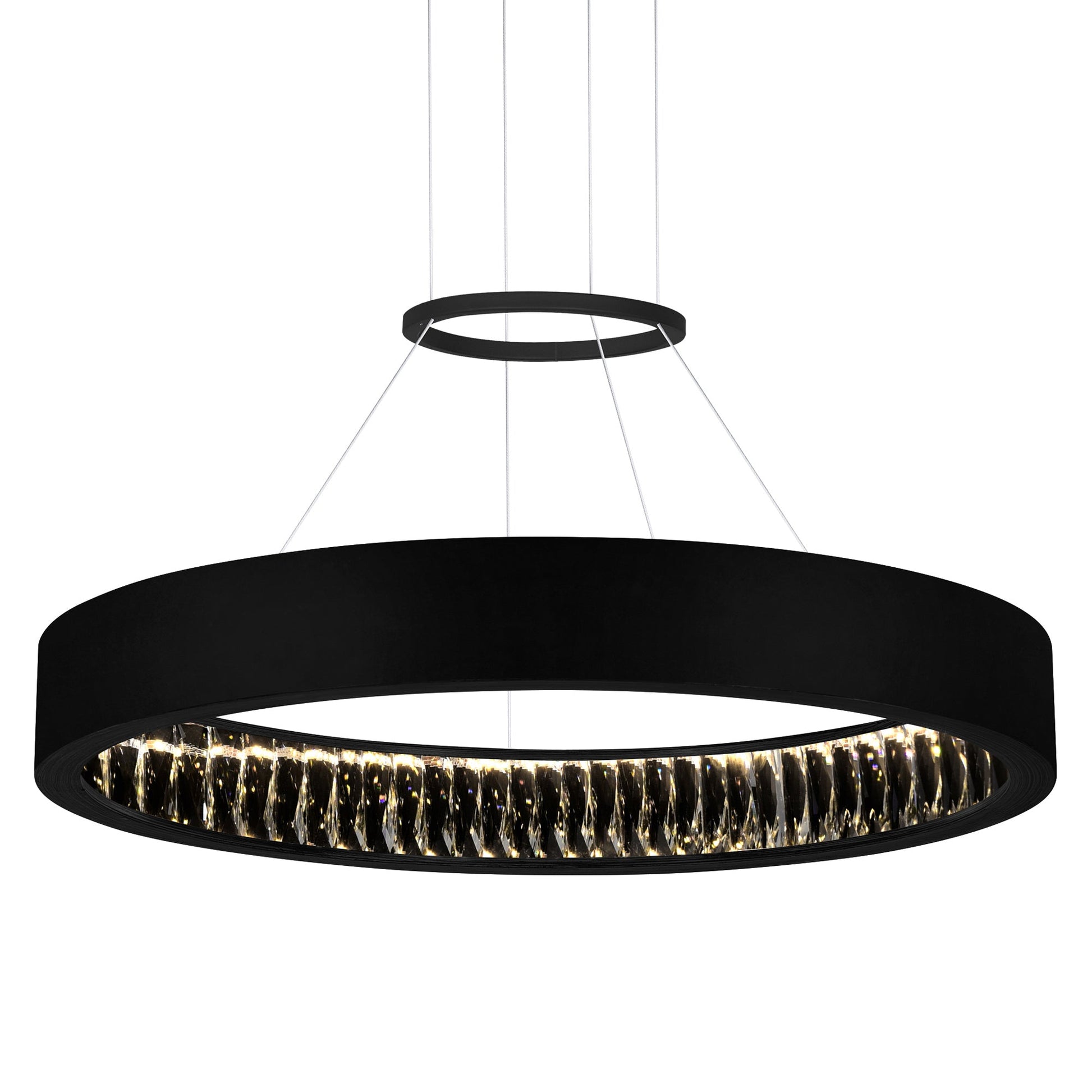 Rosalina Integrated LED 26in Matte Black Chandelier - CWI Lighting