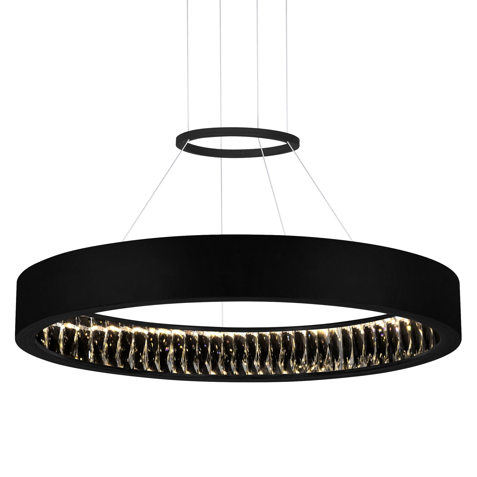 Rosalina Integrated LED 26in Matte Black Chandelier - CWI Lighting