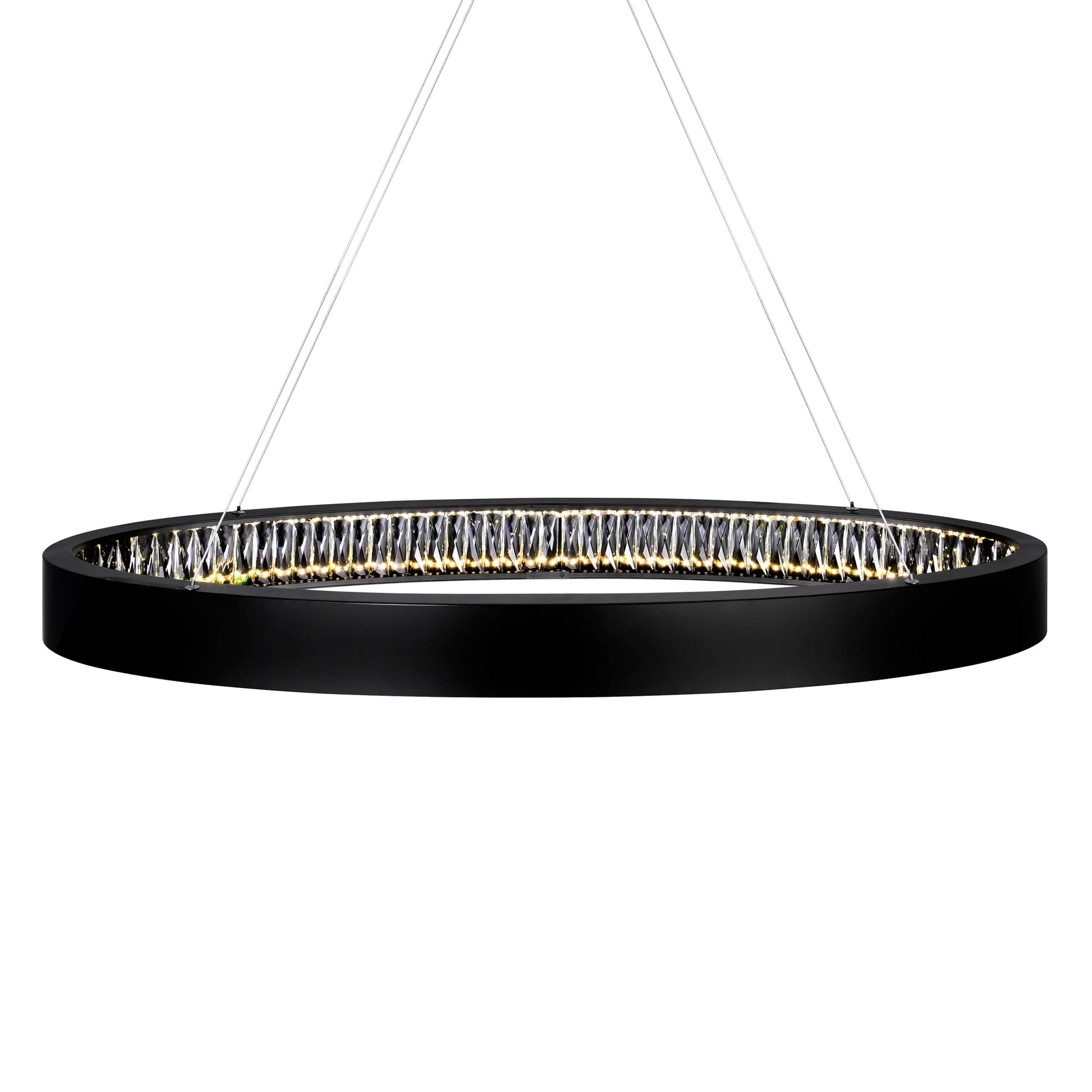 Rosalina Integrated LED 42in Matte Black Chandelier - CWI Lighting