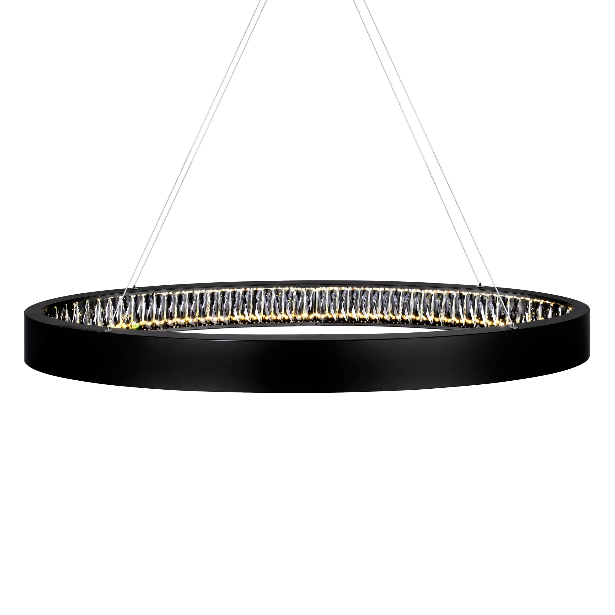 Rosalina Integrated LED 42in Matte Black Chandelier - CWI Lighting