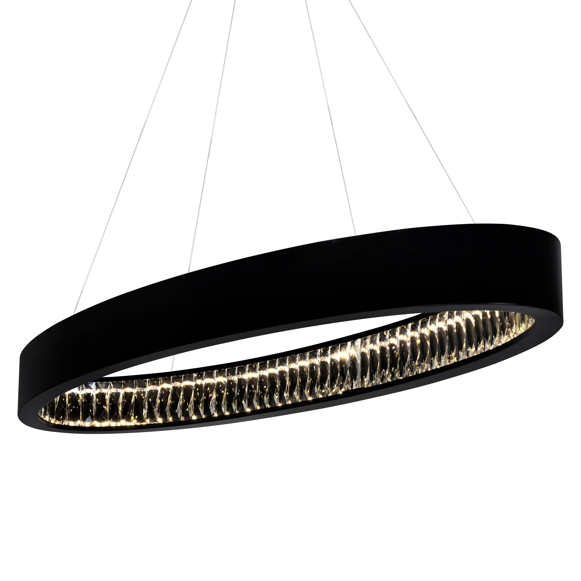 Rosalina Integrated LED 42in Matte Black Chandelier - CWI Lighting