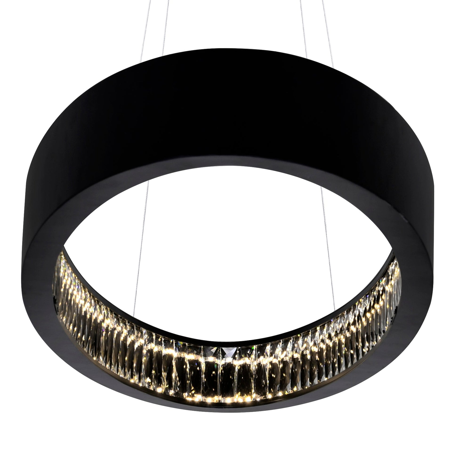 Rosalina Integrated LED 42in Matte Black Chandelier - CWI Lighting