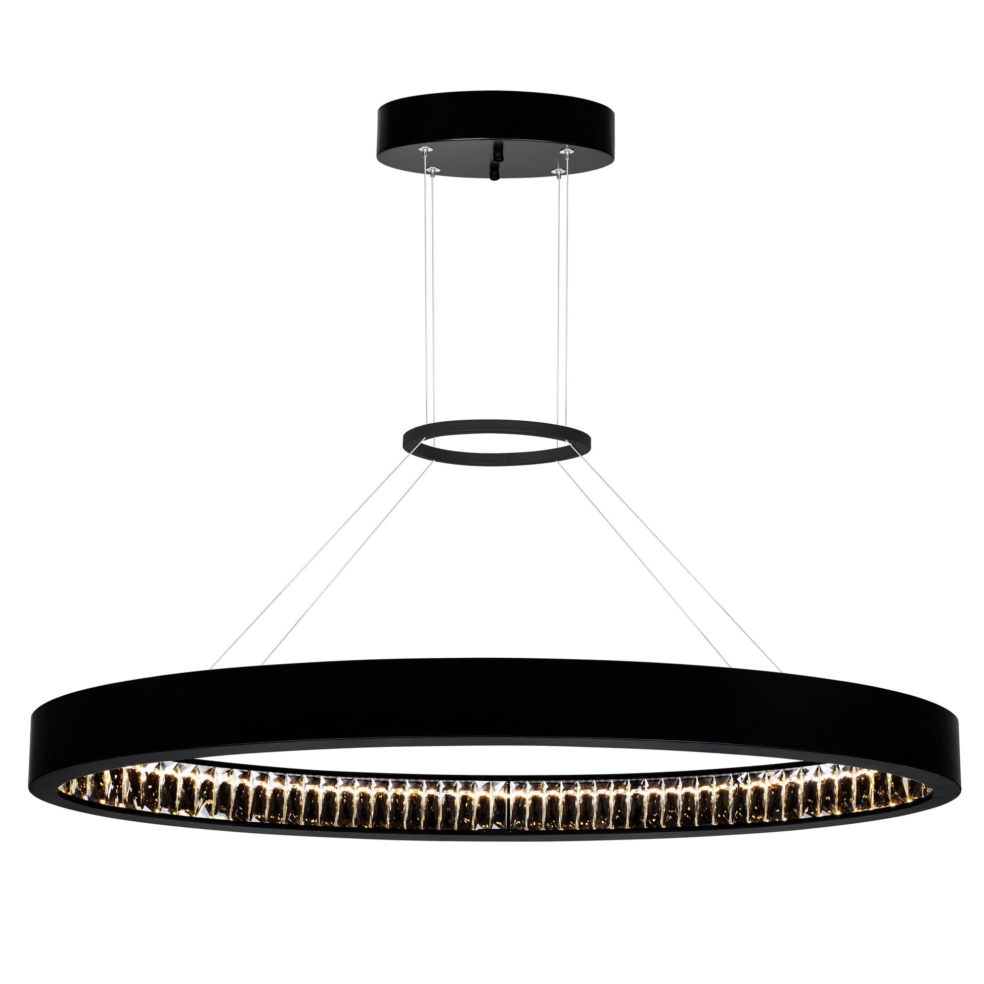 Rosalina Integrated LED 42in Matte Black Chandelier - CWI Lighting