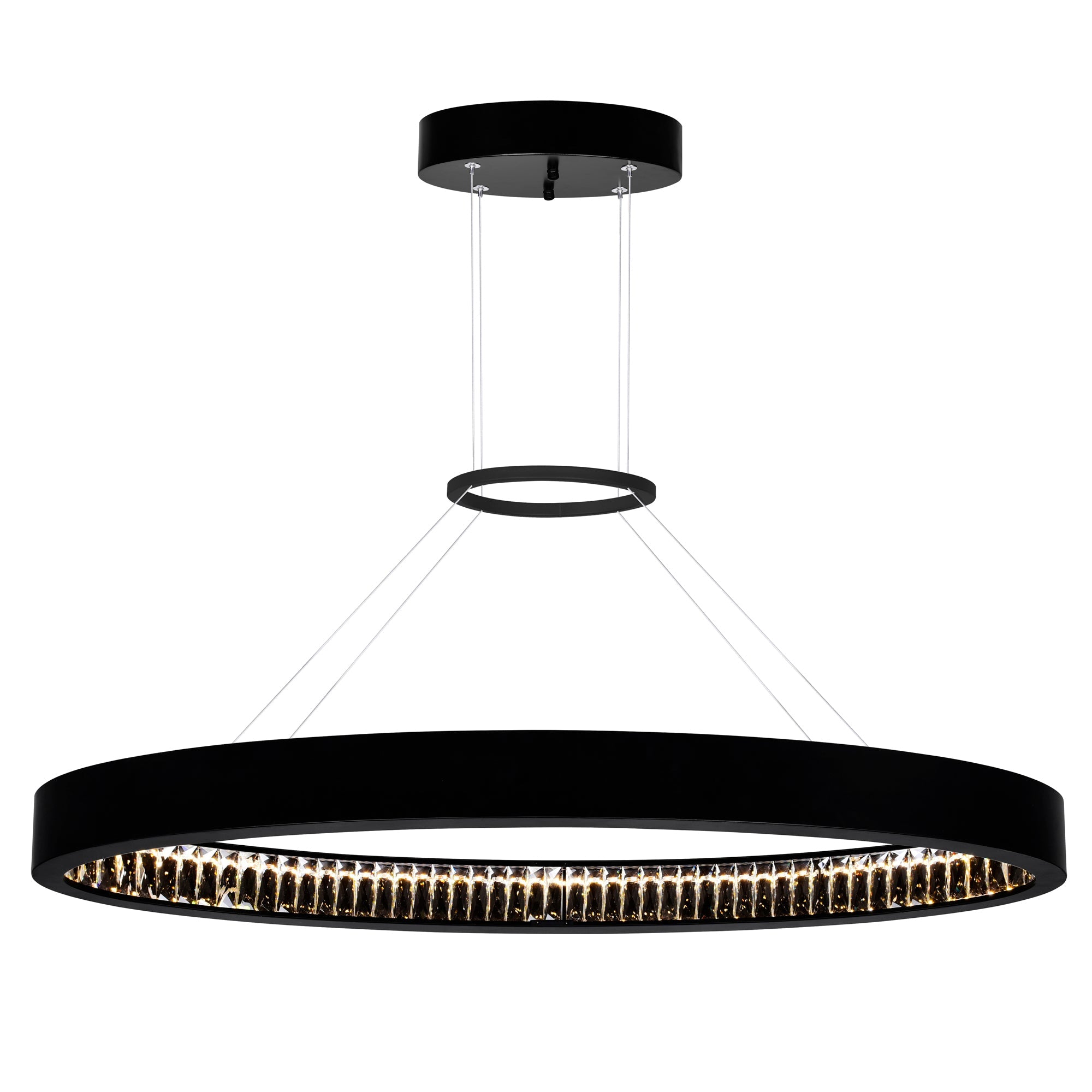 Rosalina Integrated LED 42in Matte Black Chandelier - CWI Lighting