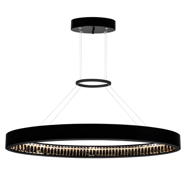Rosalina Integrated LED 42in Matte Black Chandelier - CWI Lighting