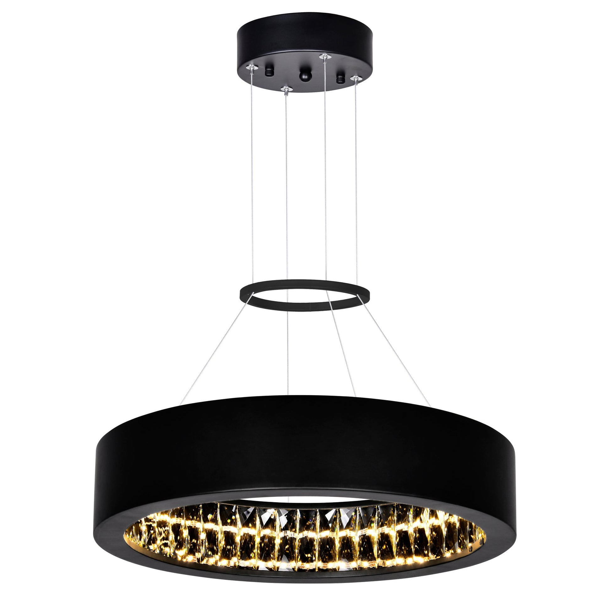 Rosalina LED Chandelier With Matte Black Finish - CWI Lighting