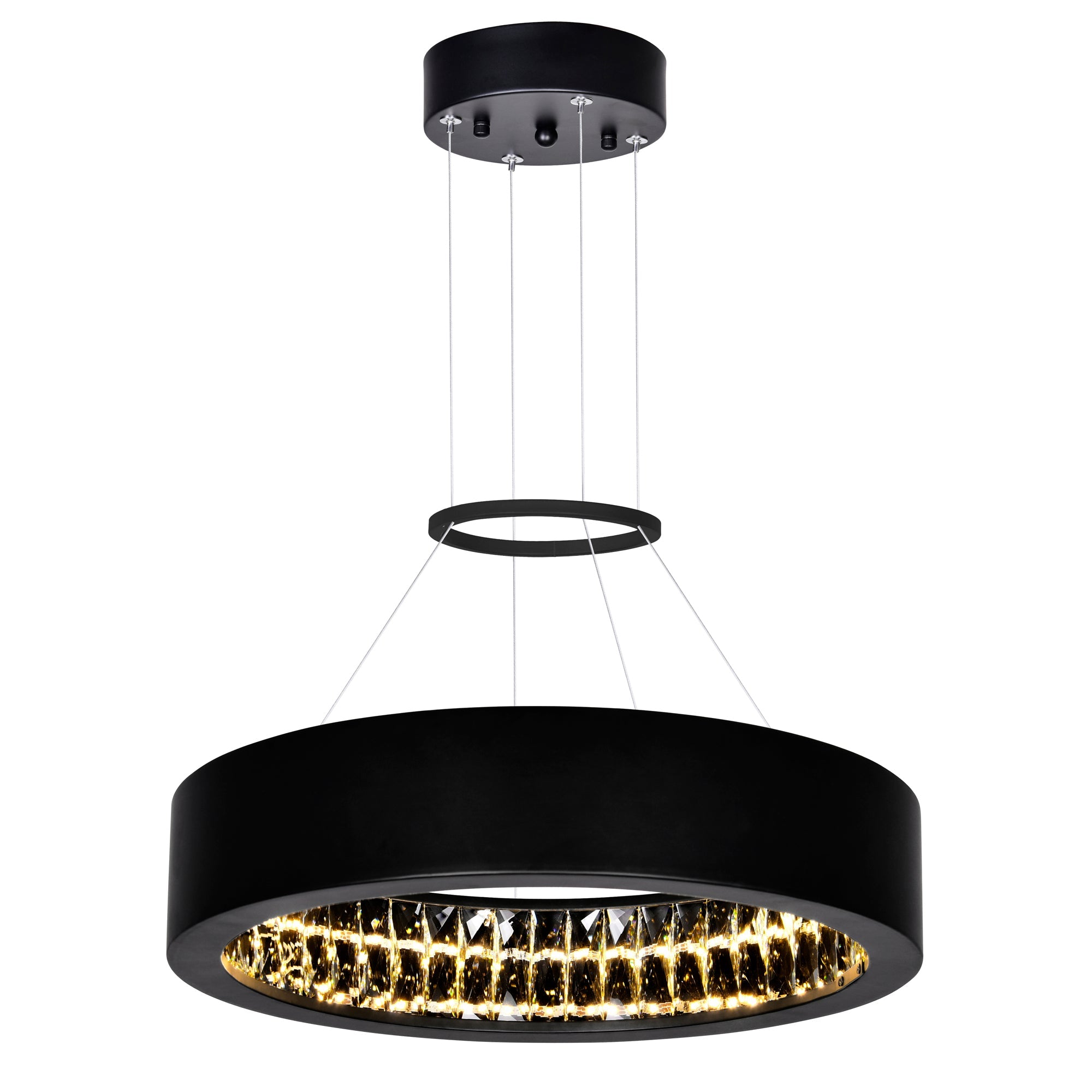 Rosalina LED Chandelier With Matte Black Finish - CWI Lighting
