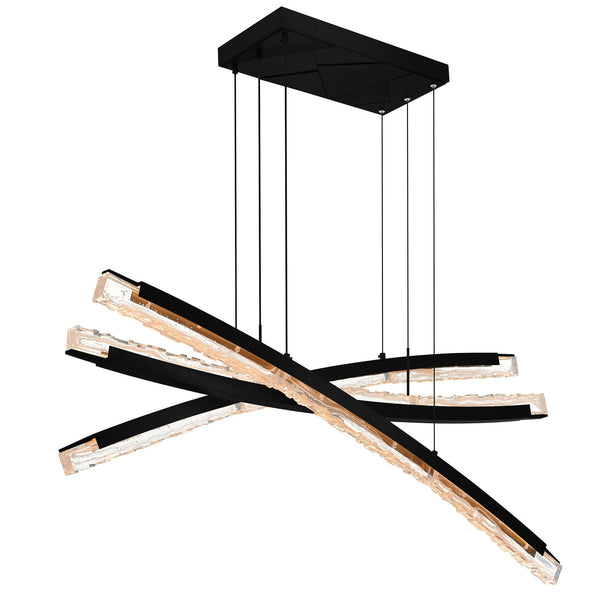 Saber Integrated LED Black Chandelier - CWI Lighting