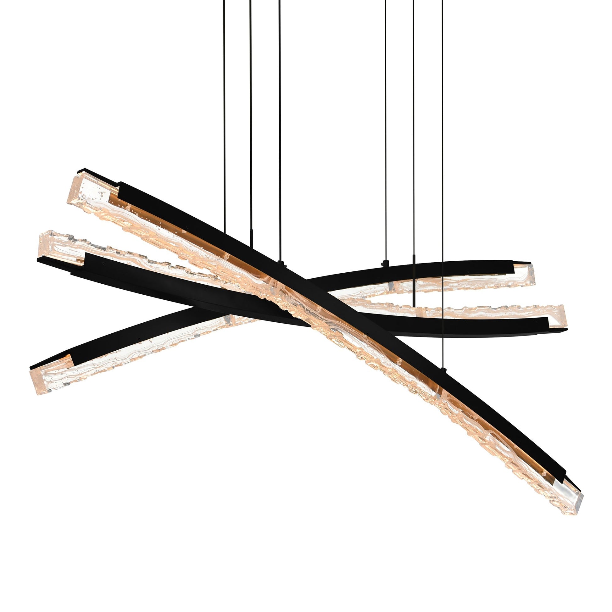 Saber Integrated LED Black Chandelier - CWI Lighting