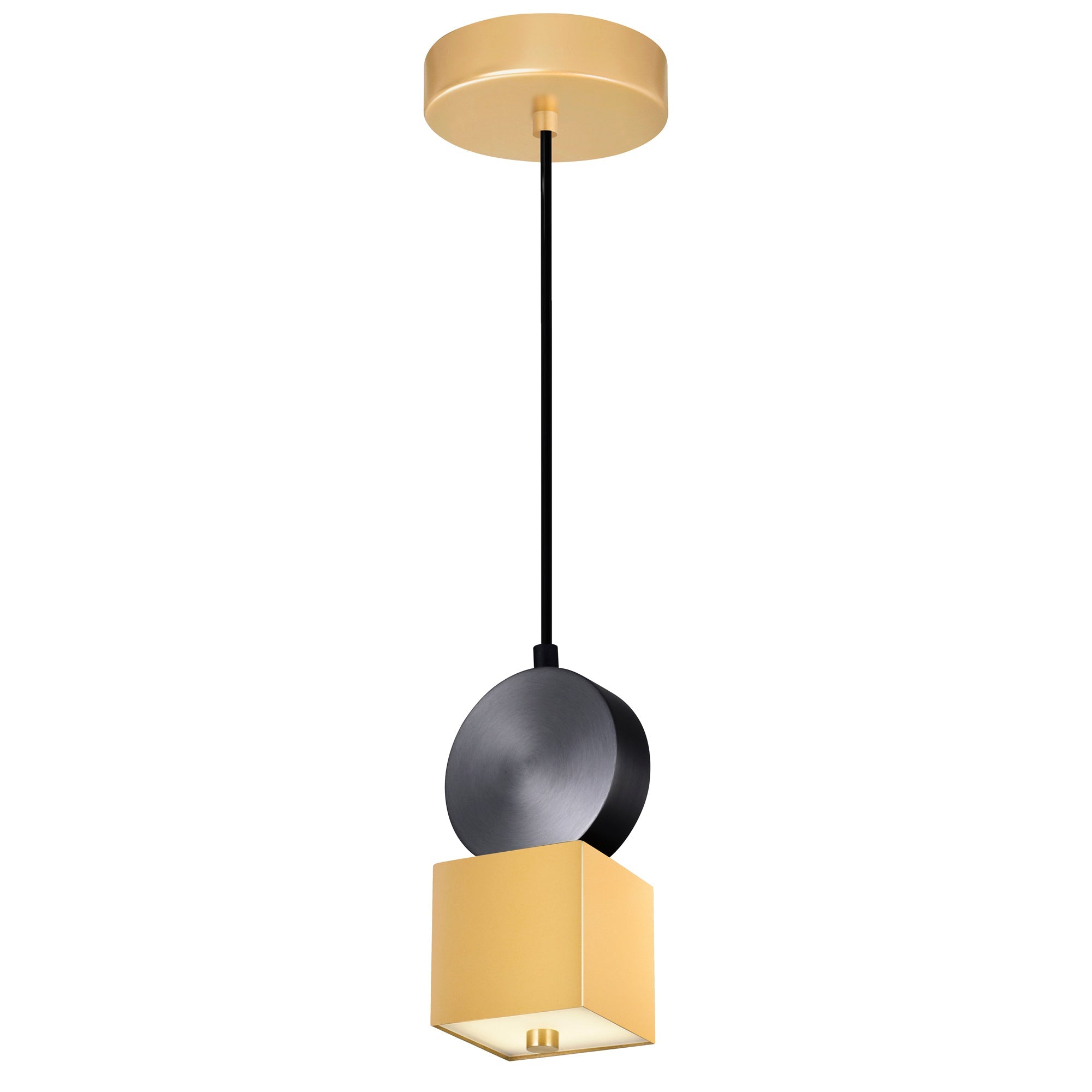 Saleen LED Mini Pendant With Sun Gold & Black Finish - CWI Lighting