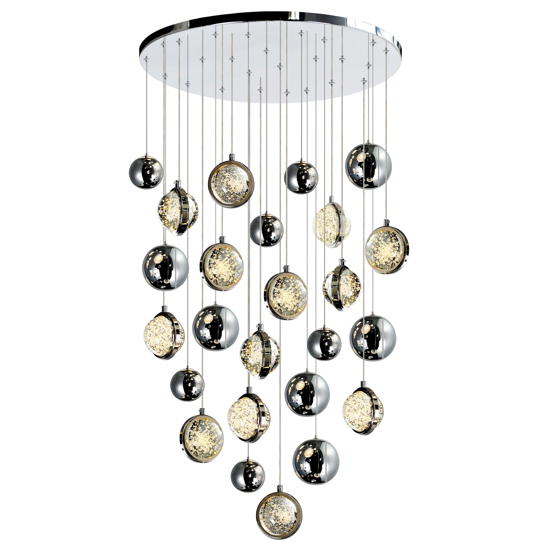 Salvador Integrated LED 24in Polished Nickel Chandelier - CWI Lighting