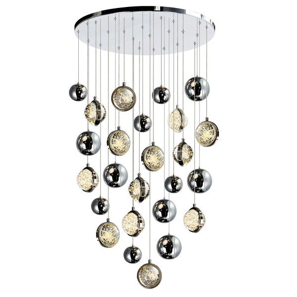 Salvador Integrated LED 24in Polished Nickel Chandelier - CWI Lighting