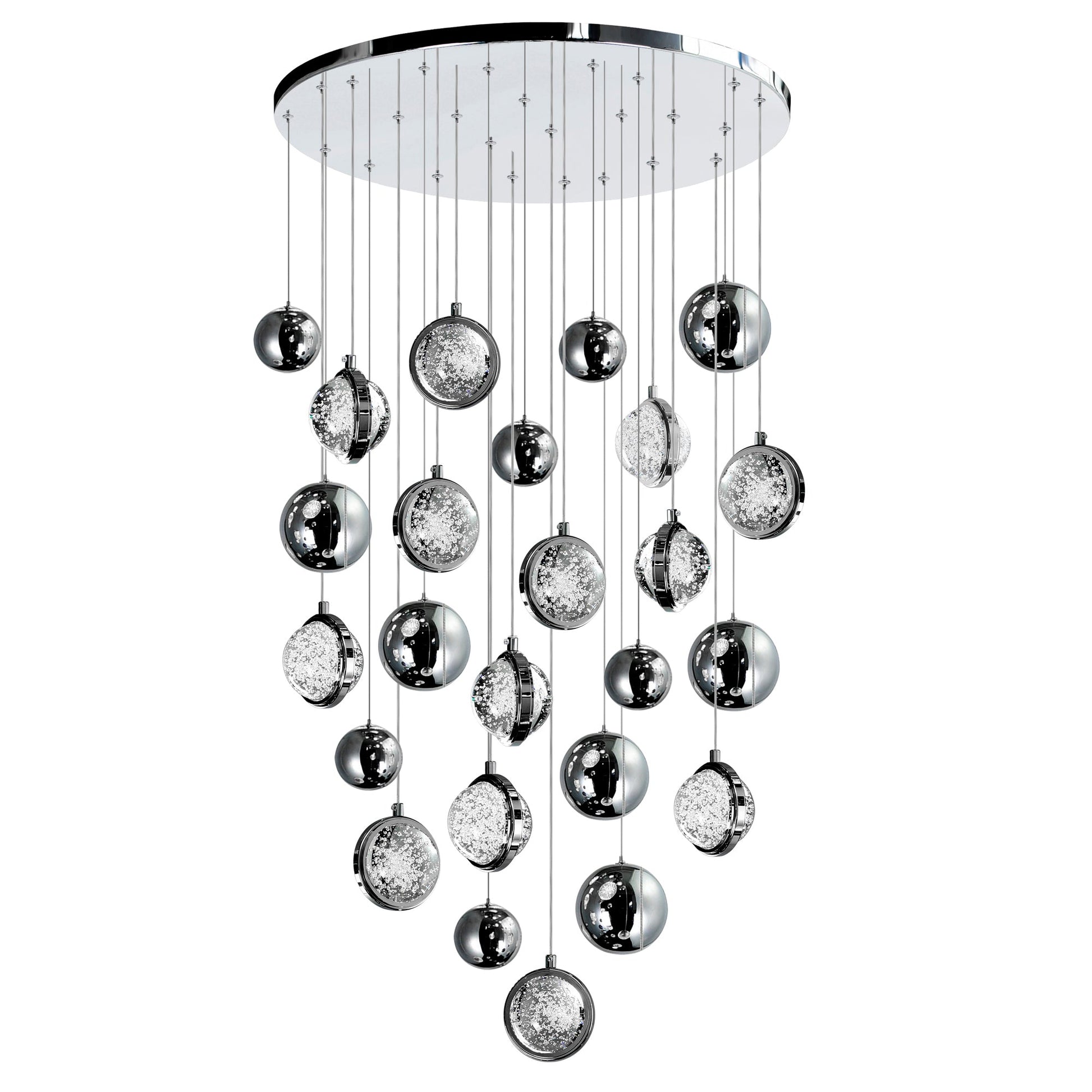 Salvador Integrated LED 24in Polished Nickel Chandelier - CWI Lighting