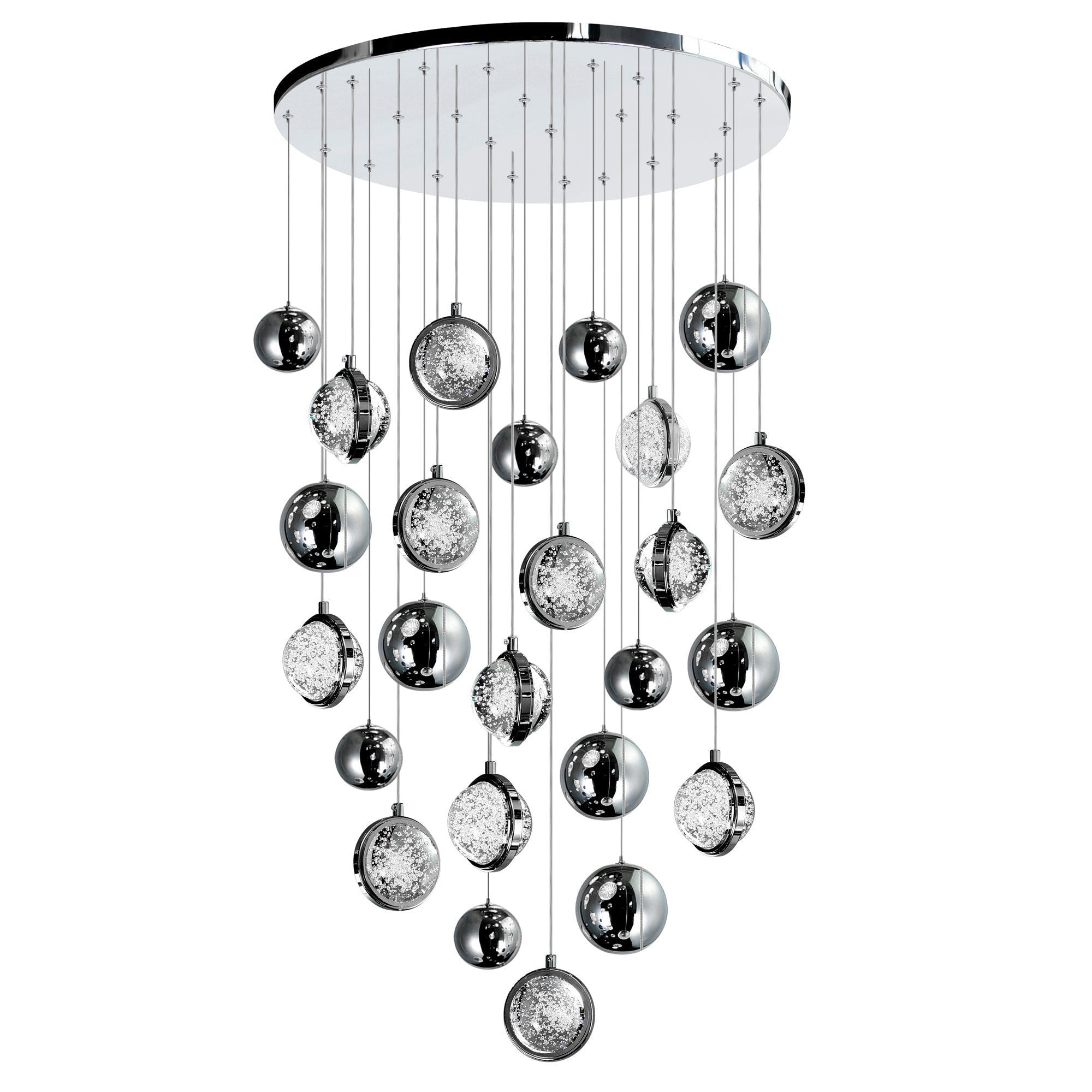 Salvador Integrated LED 24in Polished Nickel Chandelier - CWI Lighting