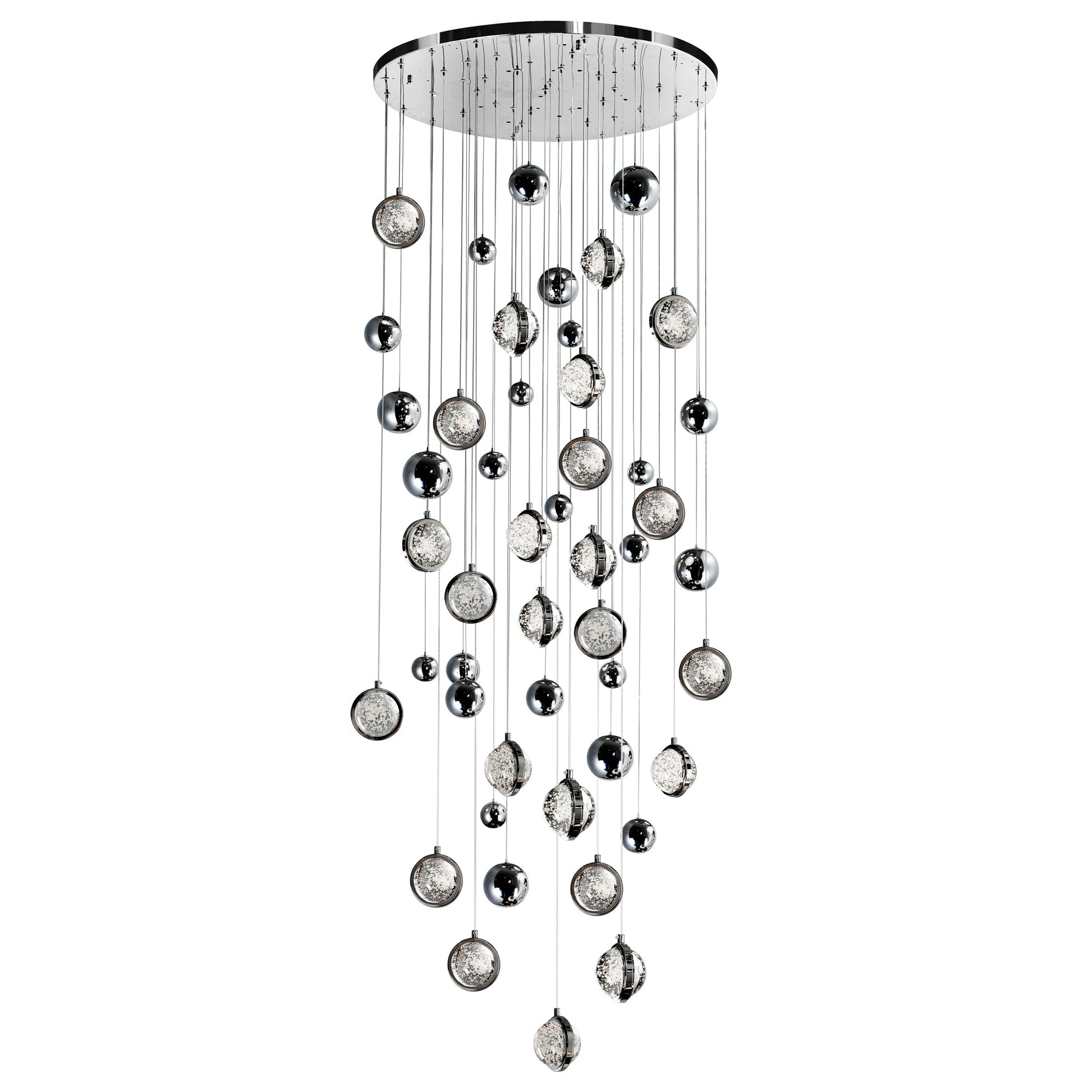 Salvador Integrated LED 32in Polished Nickel Chandelier - CWI Lighting