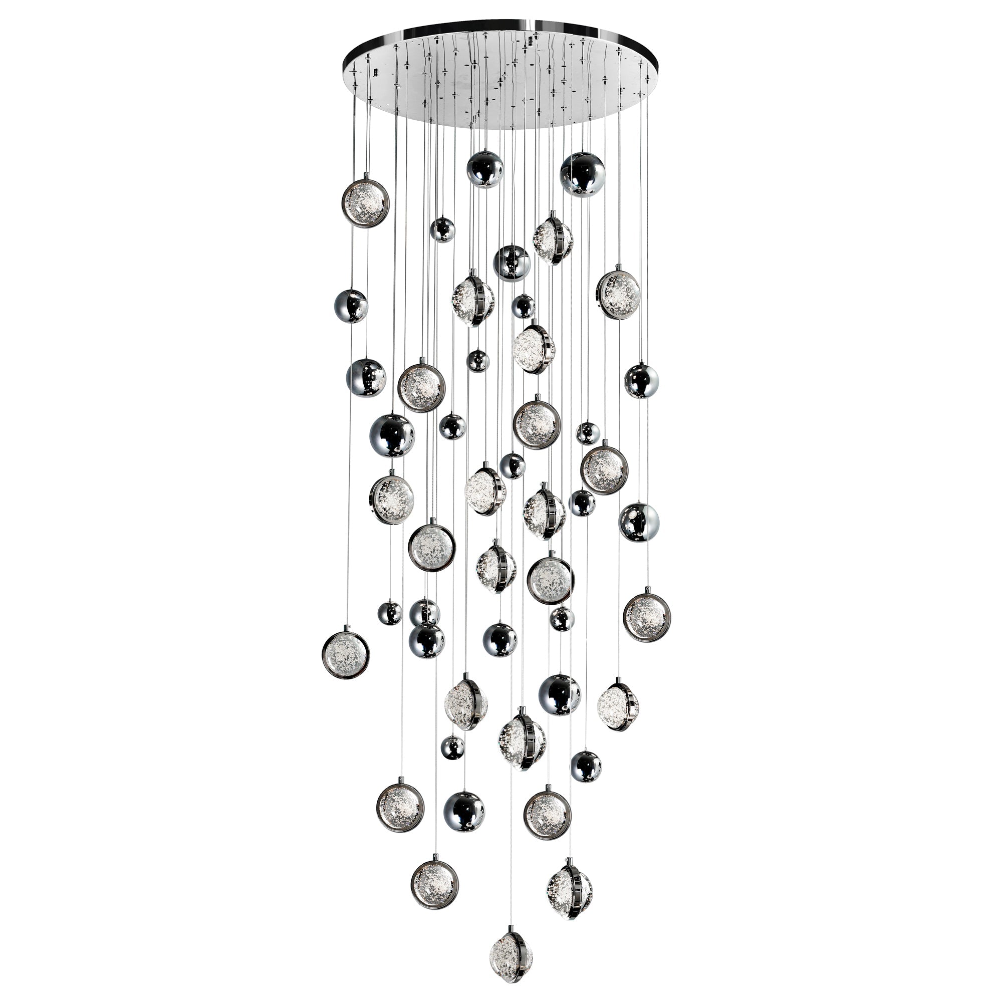 Salvador Integrated LED 32in Polished Nickel Chandelier - CWI Lighting