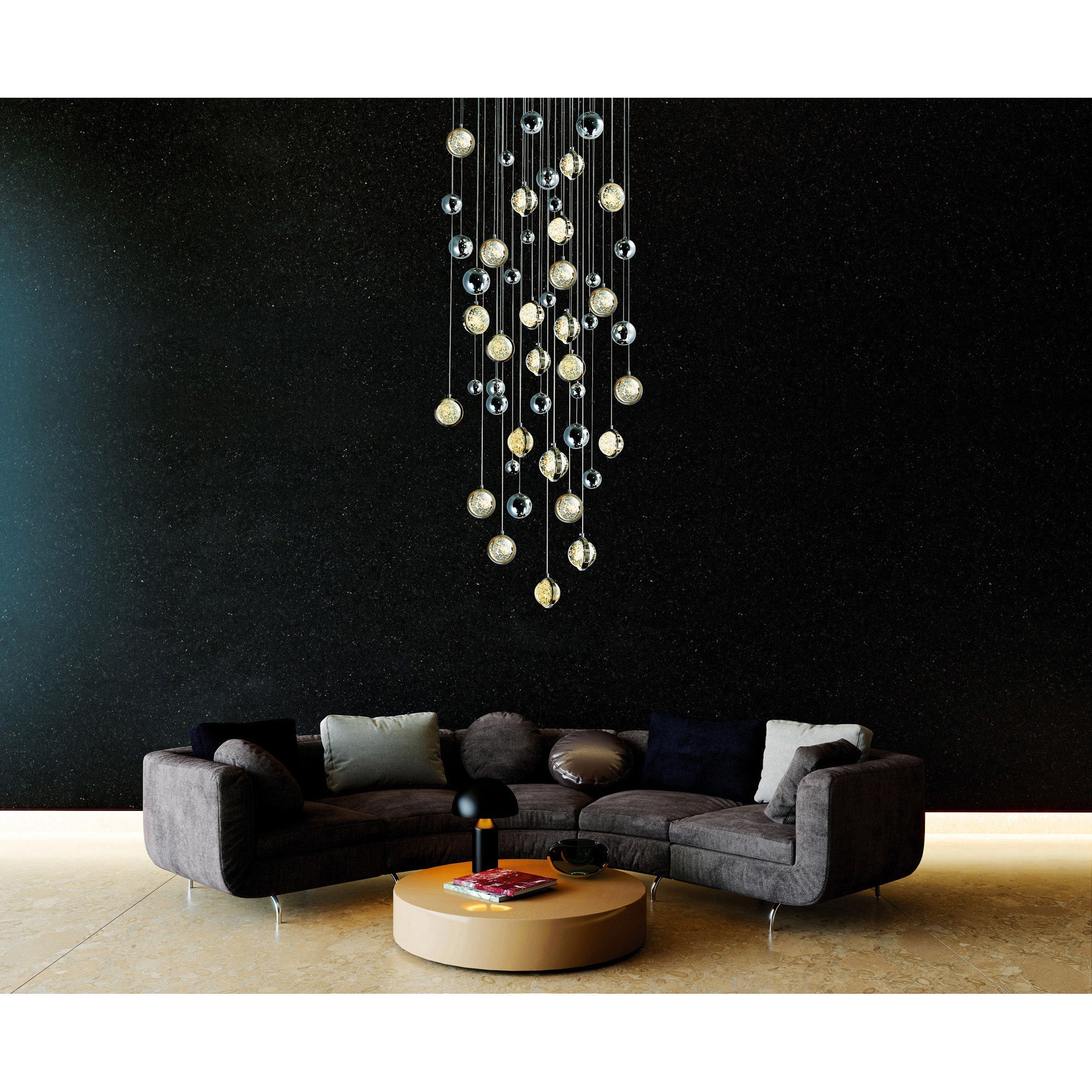 Salvador Integrated LED 32in Polished Nickel Chandelier - CWI Lighting