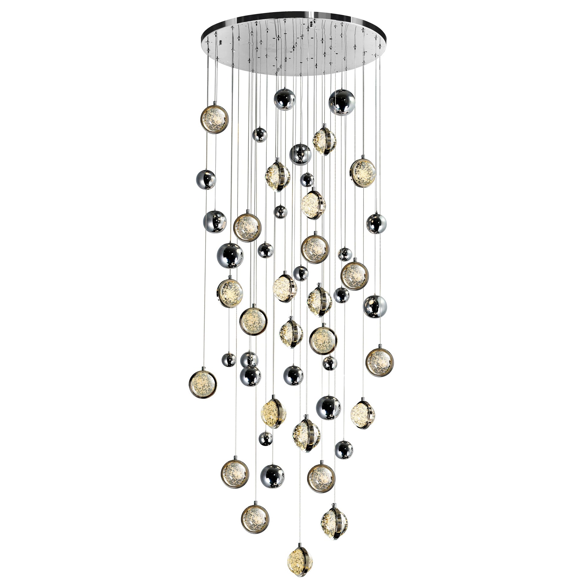 Salvador Integrated LED 32in Polished Nickel Chandelier - CWI Lighting