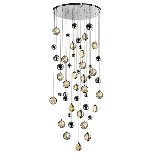 Salvador Integrated LED 32in Polished Nickel Chandelier - CWI Lighting