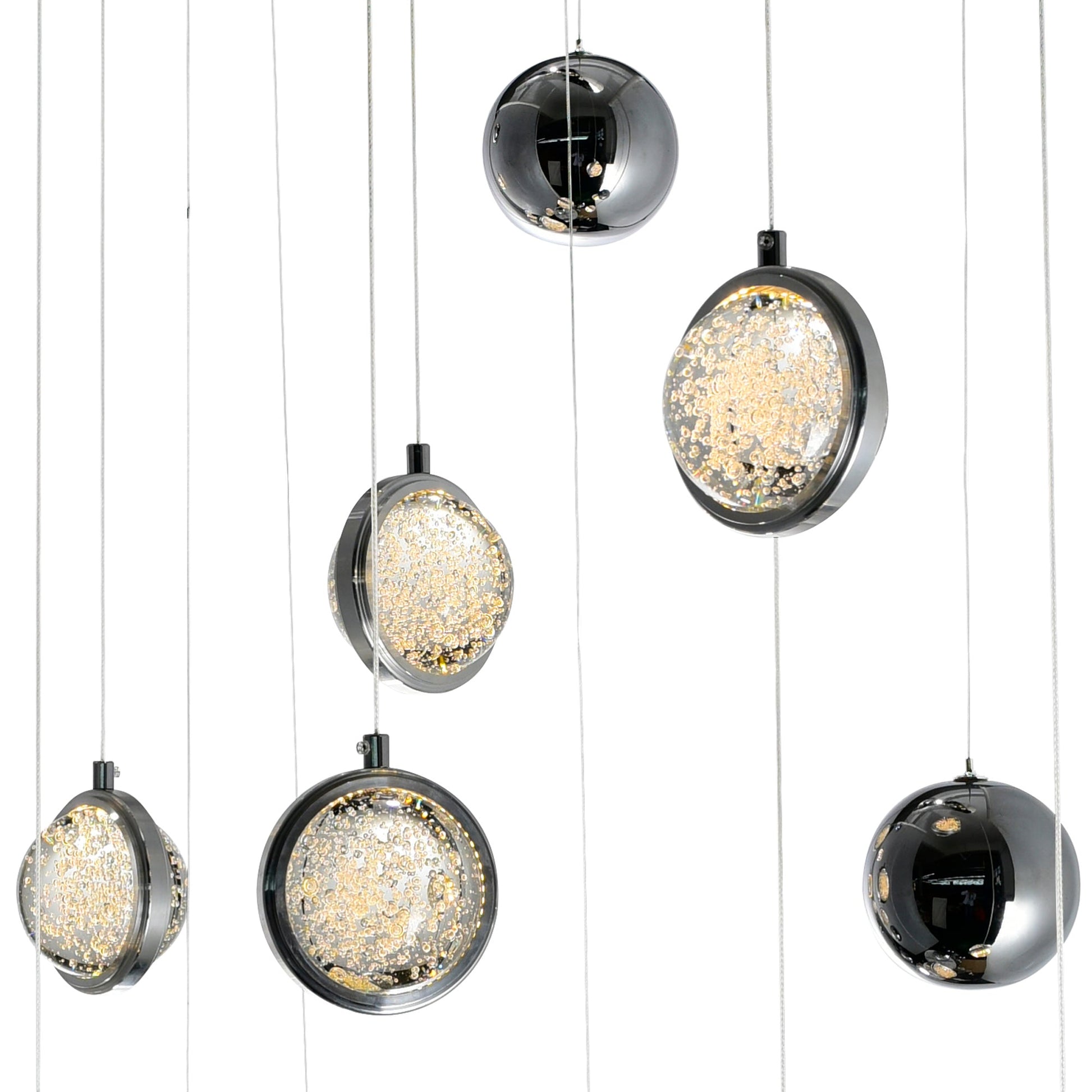 Salvador Integrated LED 40in Polished Nickel Chandelier - CWI Lighting