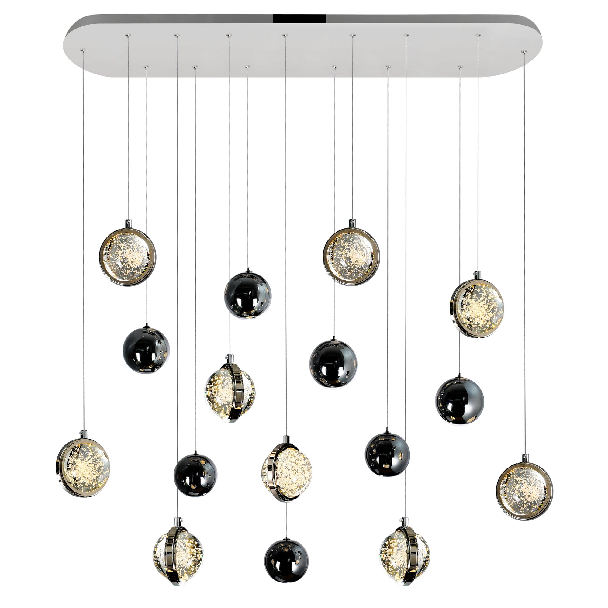 Salvador Integrated LED 40in Polished Nickel Chandelier - CWI Lighting