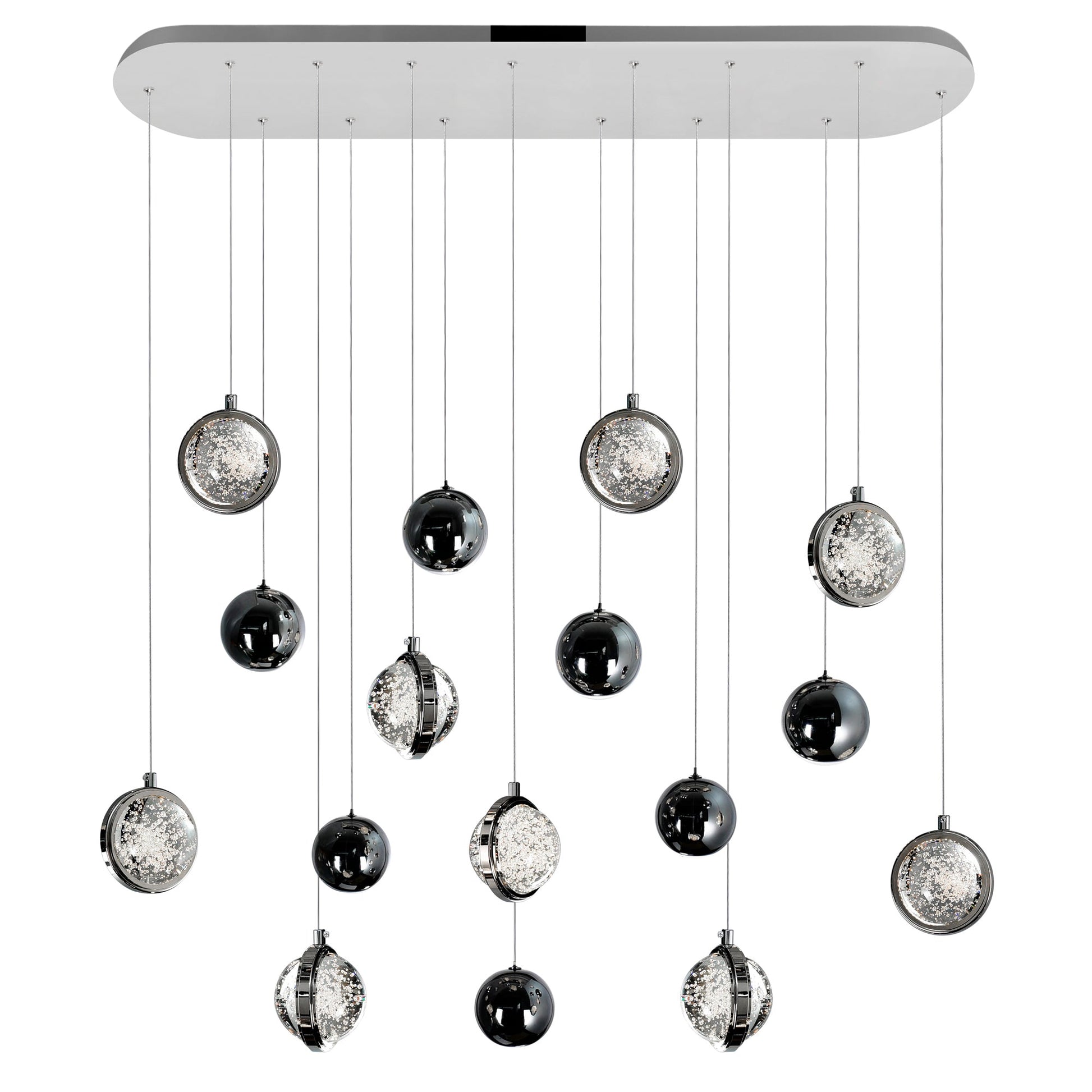 Salvador Integrated LED 40in Polished Nickel Chandelier - CWI Lighting