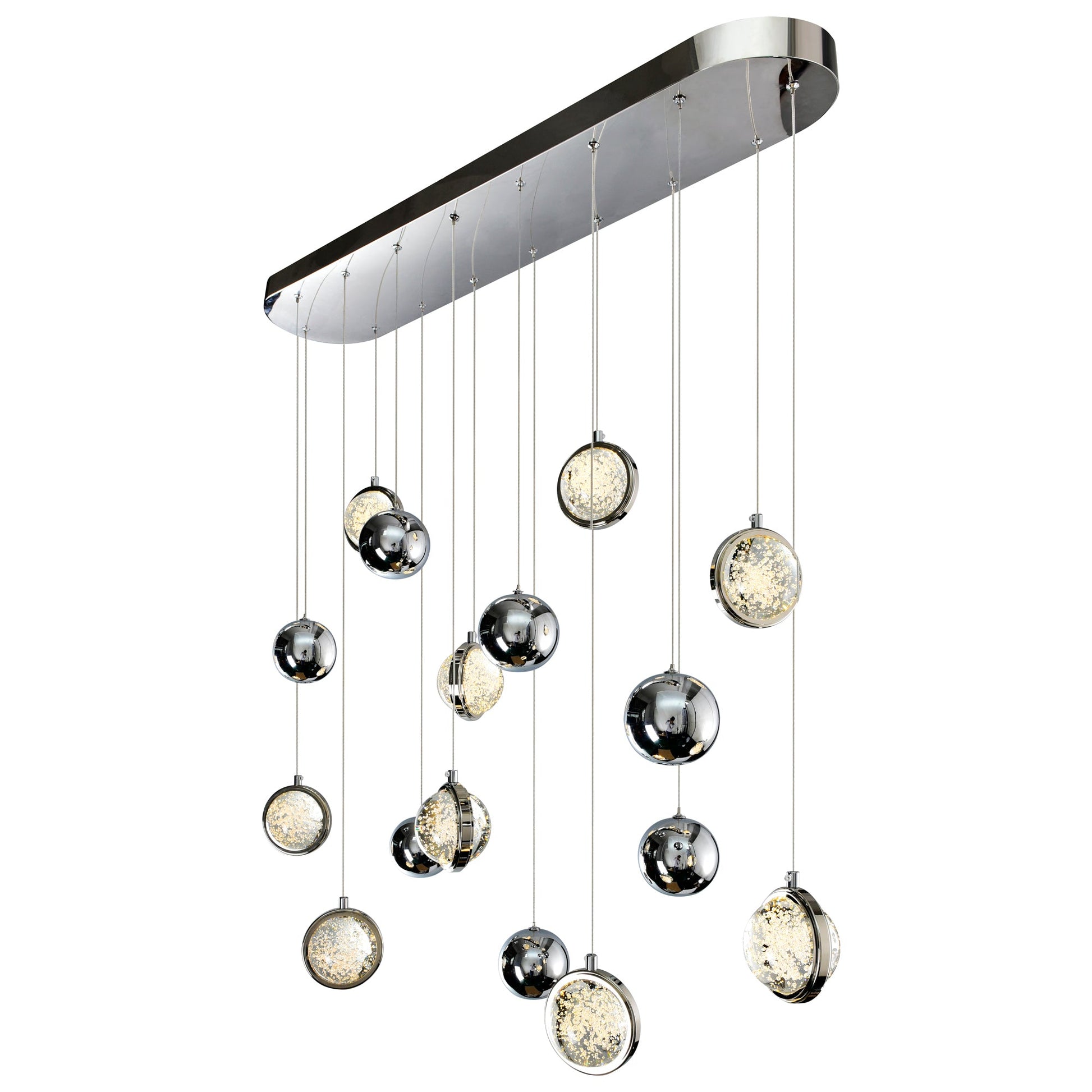 Salvador Integrated LED 40in Polished Nickel Chandelier - CWI Lighting