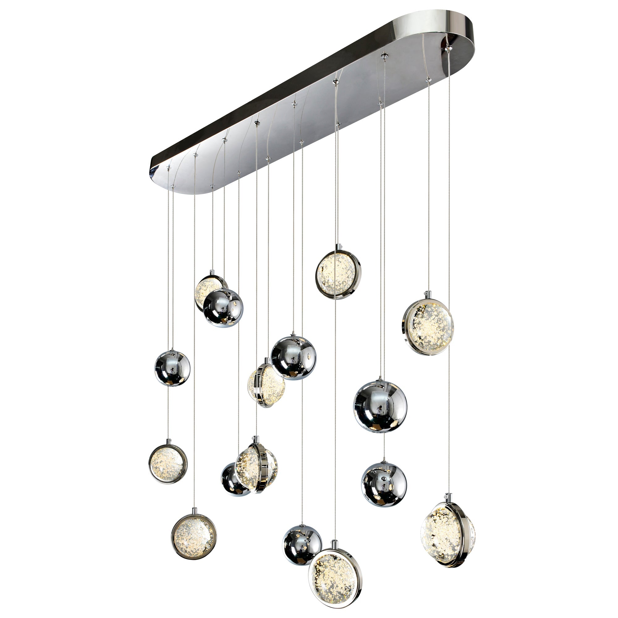Salvador Integrated LED 40in Polished Nickel Chandelier - CWI Lighting