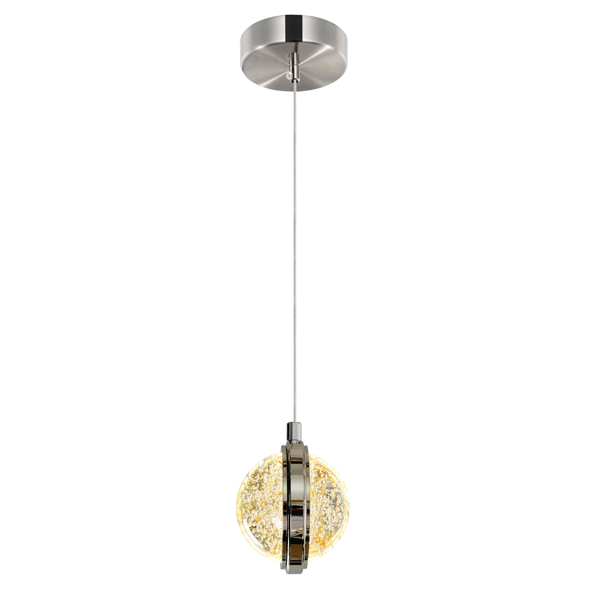 Salvador Integrated LED 4in Polished Nickel Pendant - CWI Lighting
