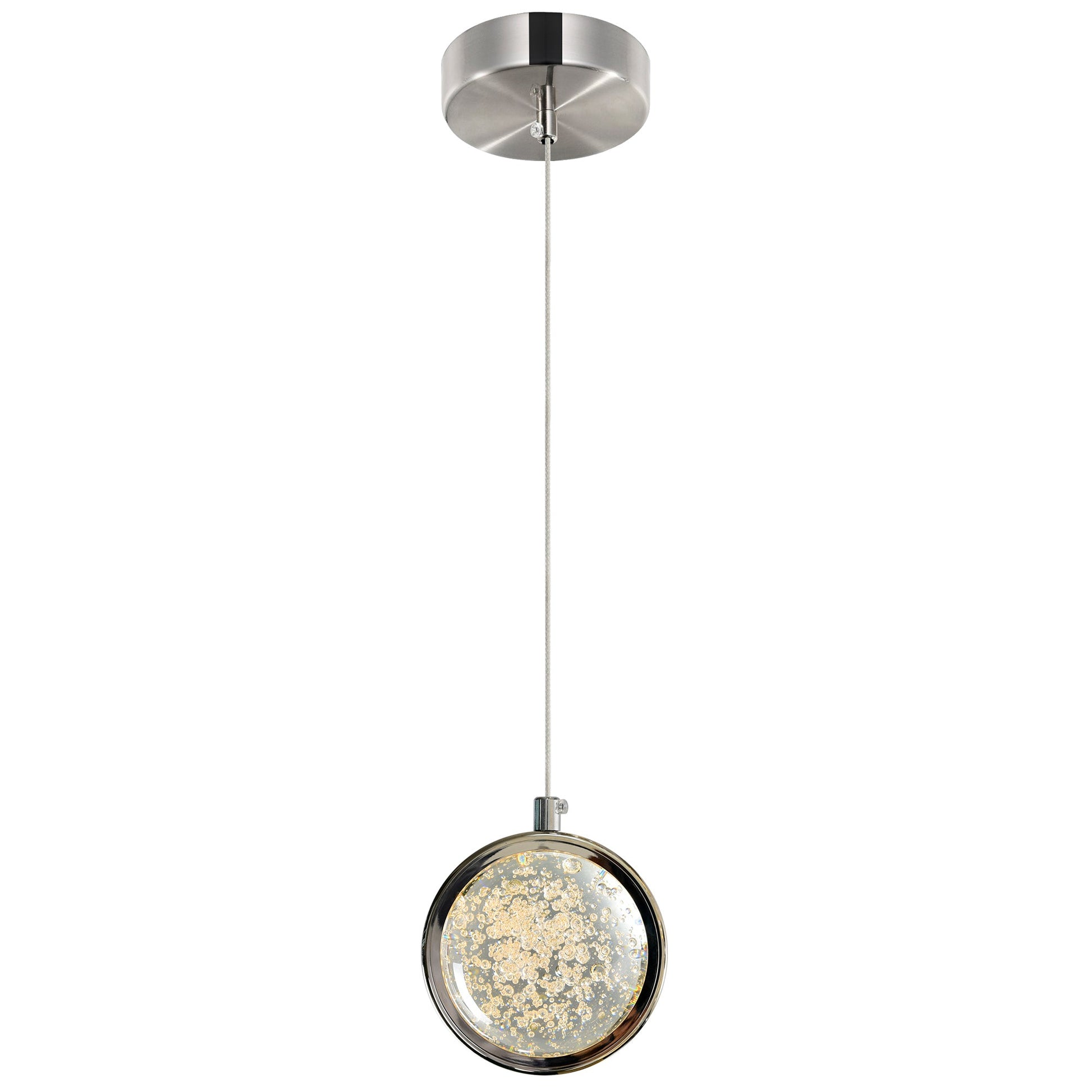Salvador Integrated LED 4in Polished Nickel Pendant - CWI Lighting