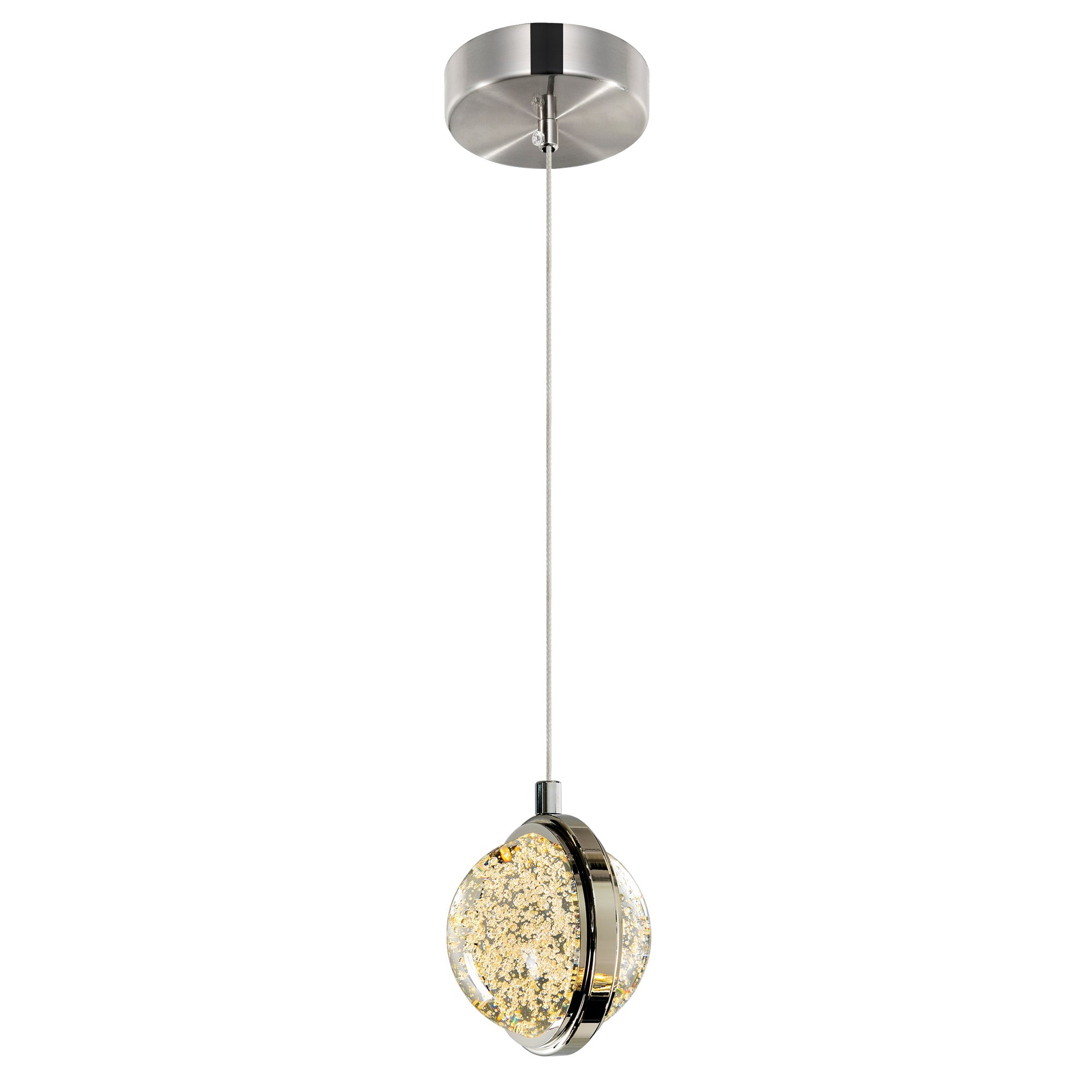 Salvador Integrated LED 4in Polished Nickel Pendant - CWI Lighting