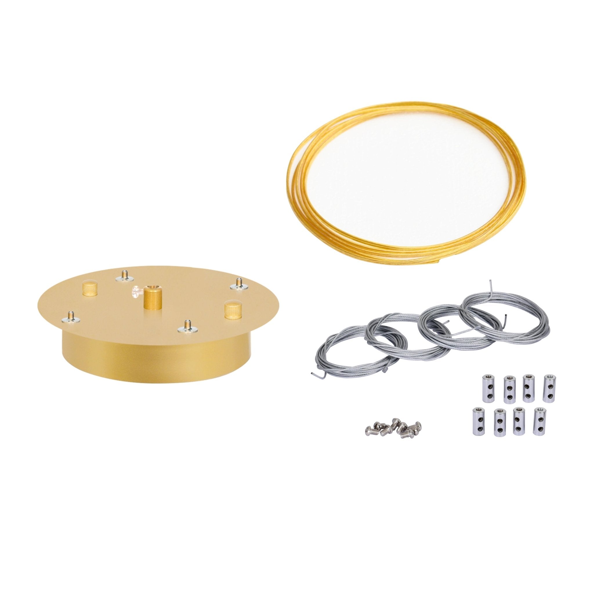 Satin Gold Round Suspension Kit - CWI Lighting