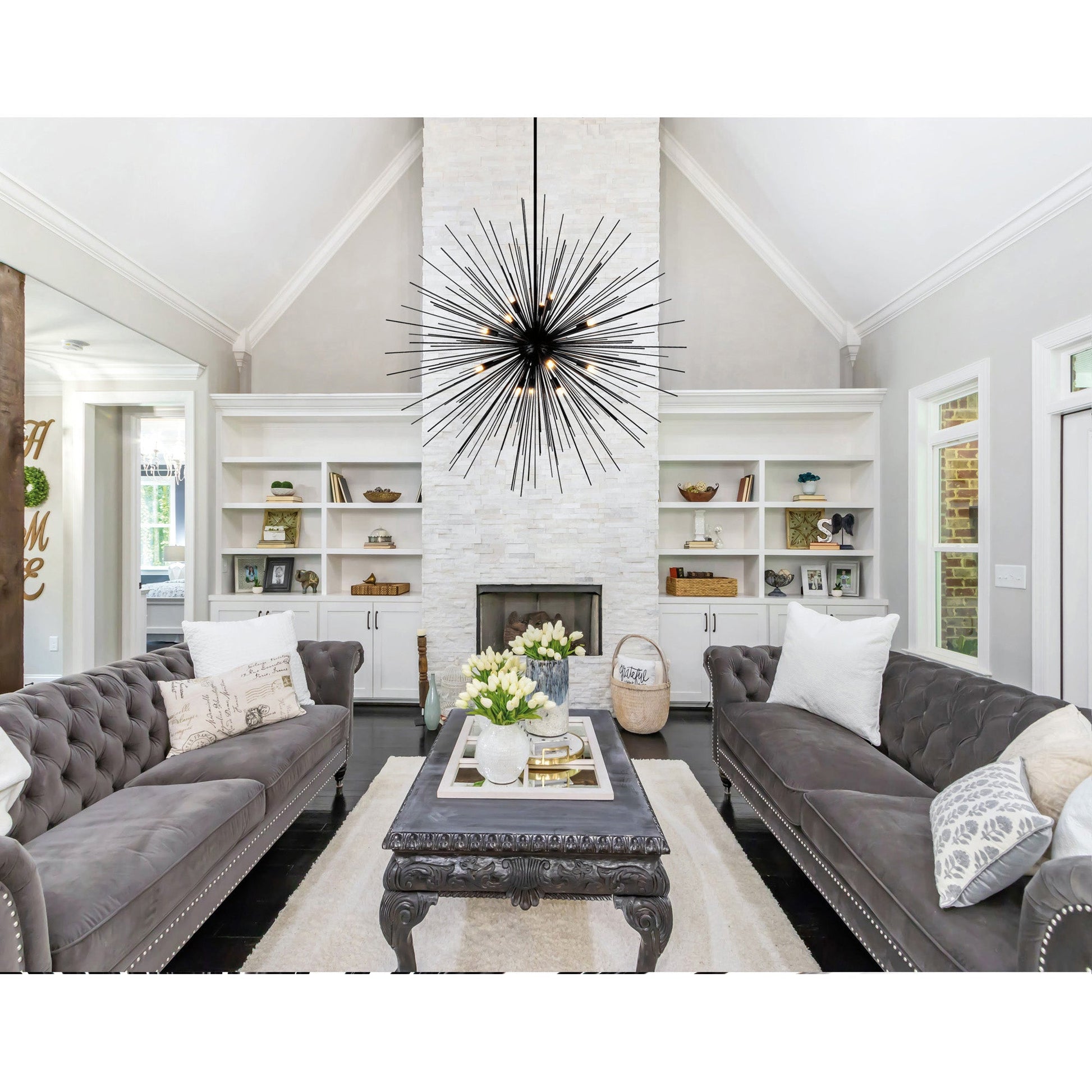 Savannah 14 Light 40in Black Chandelier - CWI Lighting