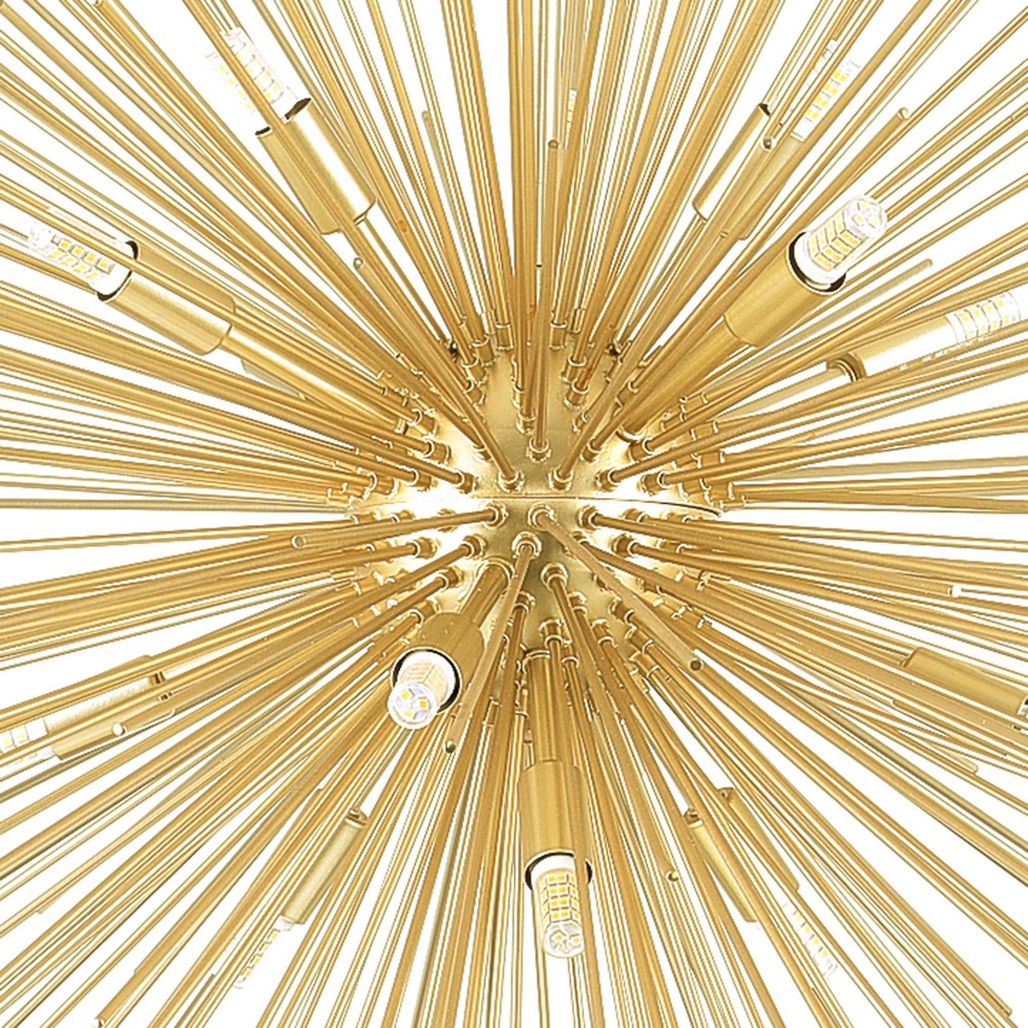 Savannah 14 Light 40in Gold Leaf Chandelier - CWI Lighting