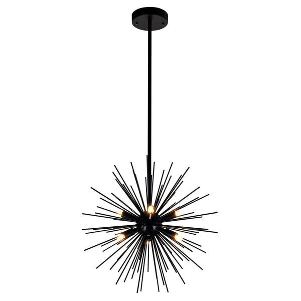 Savannah 6 Light 16in Black Chandelier - CWI Lighting