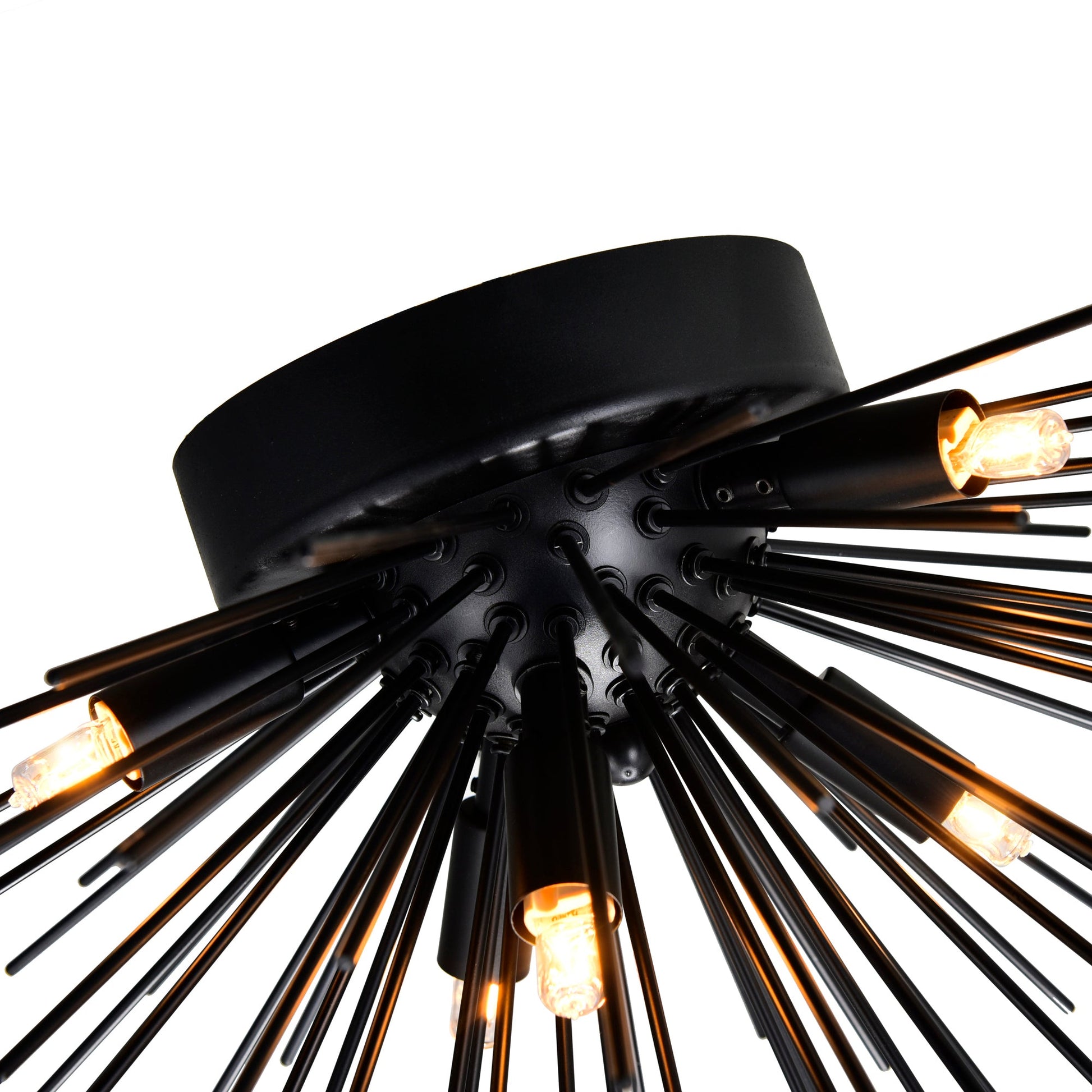 Savannah 6 Light 20in Black Flush Mount - CWI Lighting